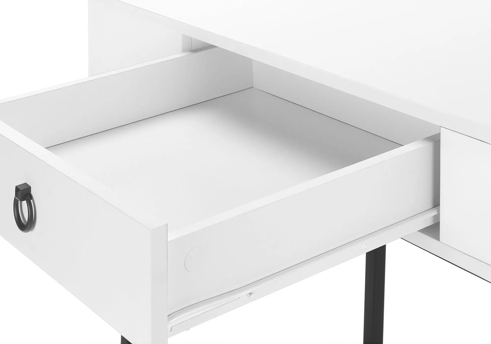 42" White and Black Wood and Metal Sled Computer Desk Homeroots Office