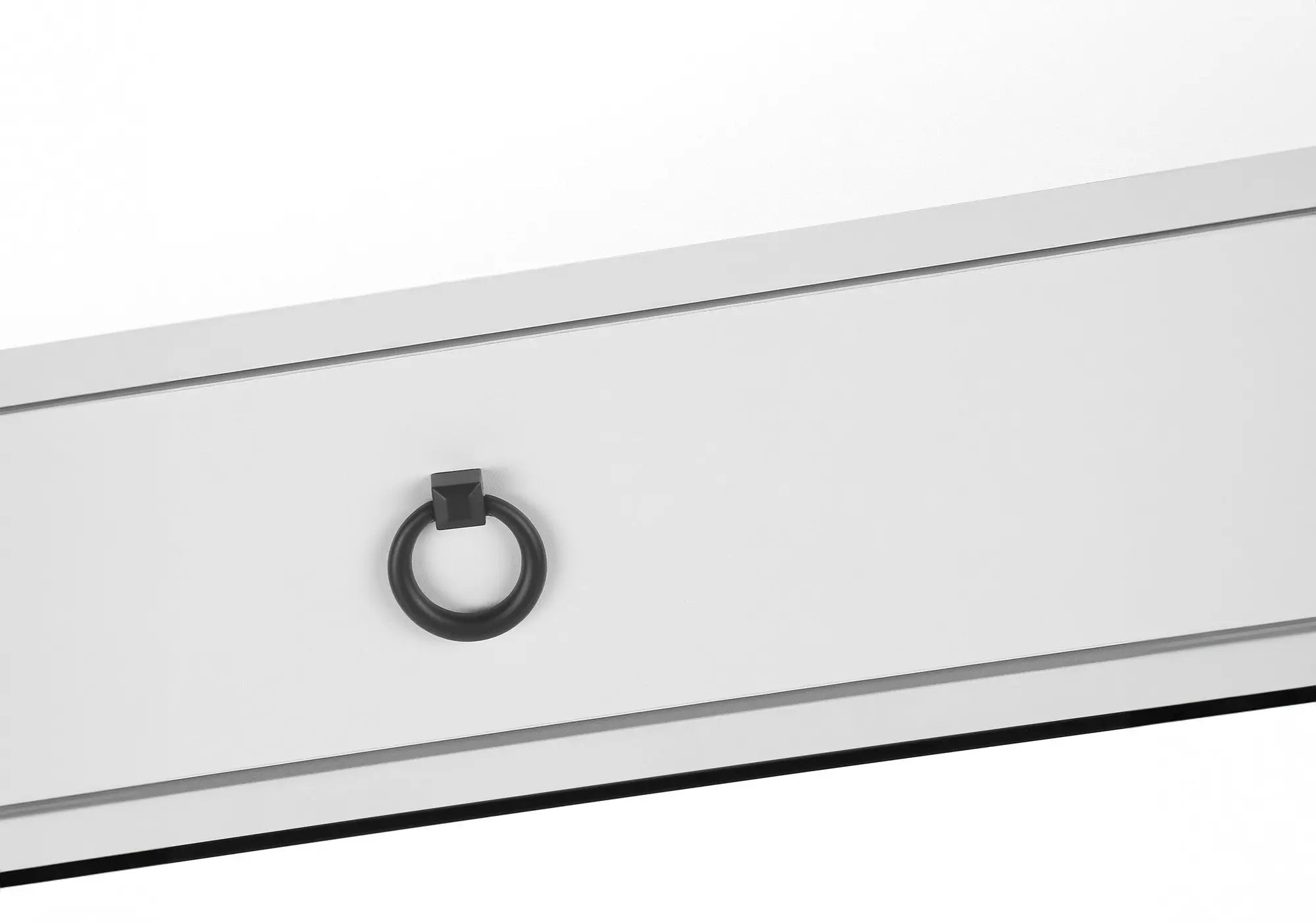42" White and Black Wood and Metal Sled Computer Desk Homeroots Office