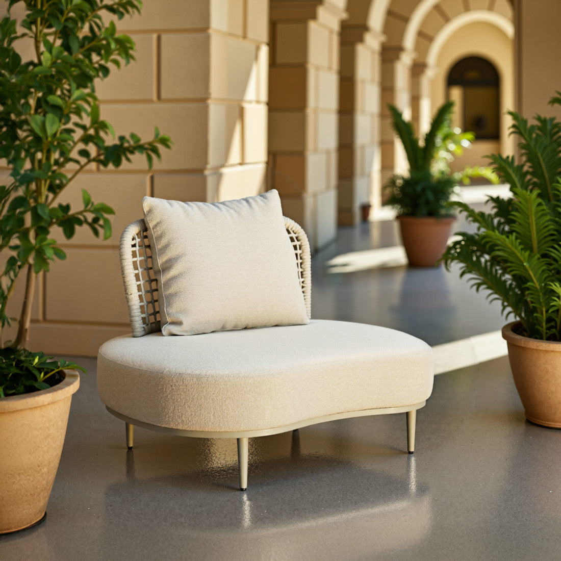 43" Beige Fabric Side Chair Homeroots Living Room