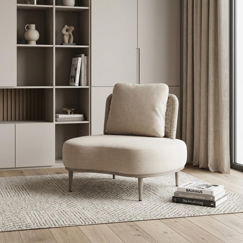43" Beige Fabric Side Chair Homeroots Living Room