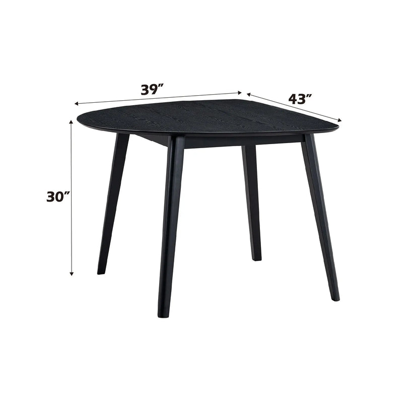 43" Black Wood Dining Table Homeroots Kitchen & Dining