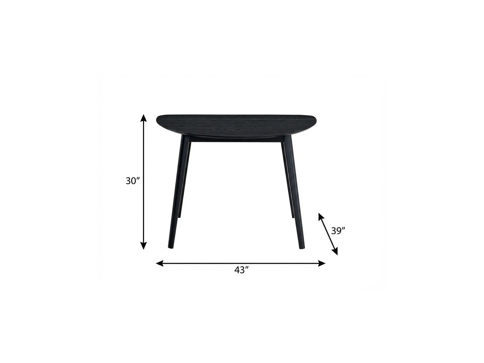43" Black Wood Dining Table Homeroots Kitchen & Dining