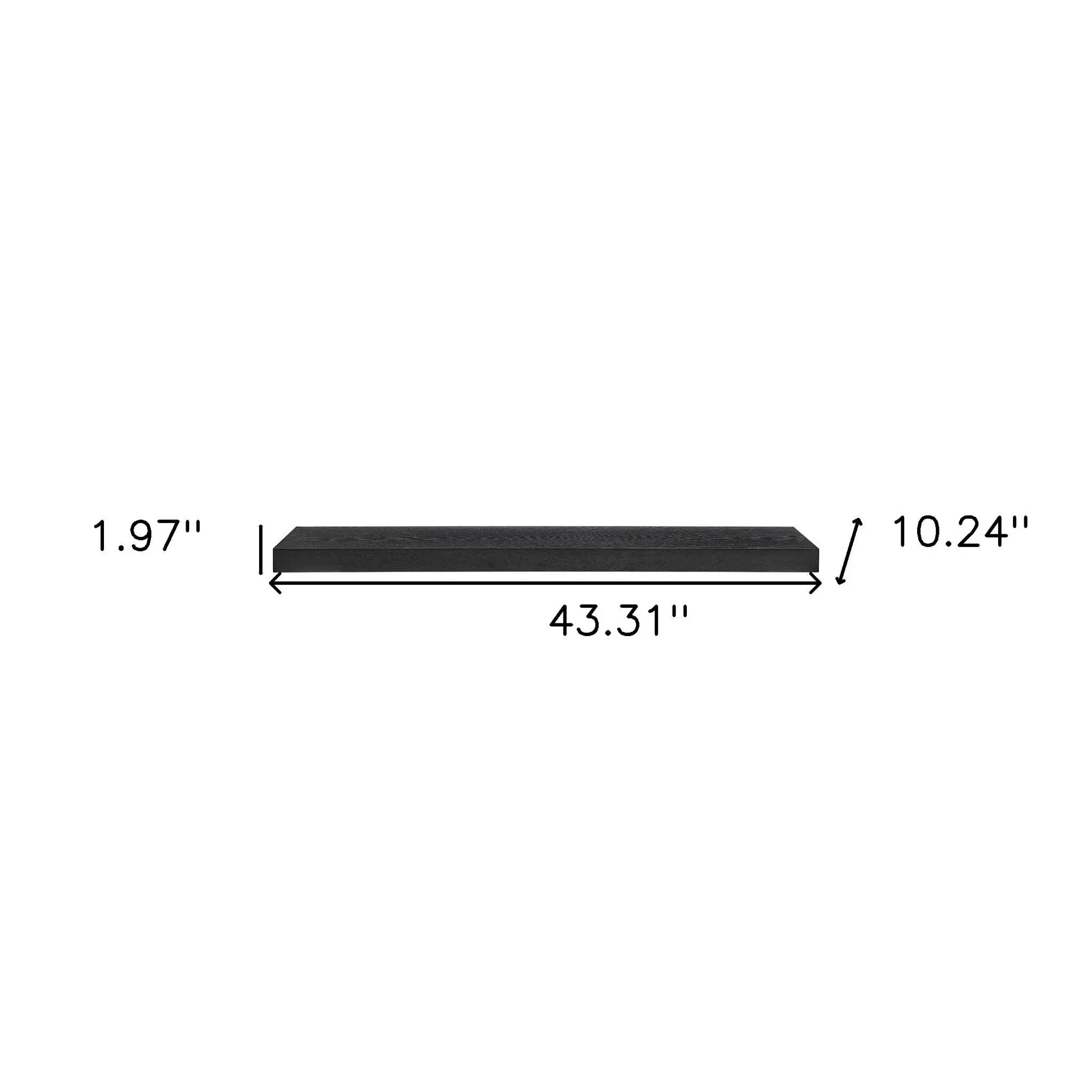 43" Black Wooden Floating Shelf Homeroots Organization