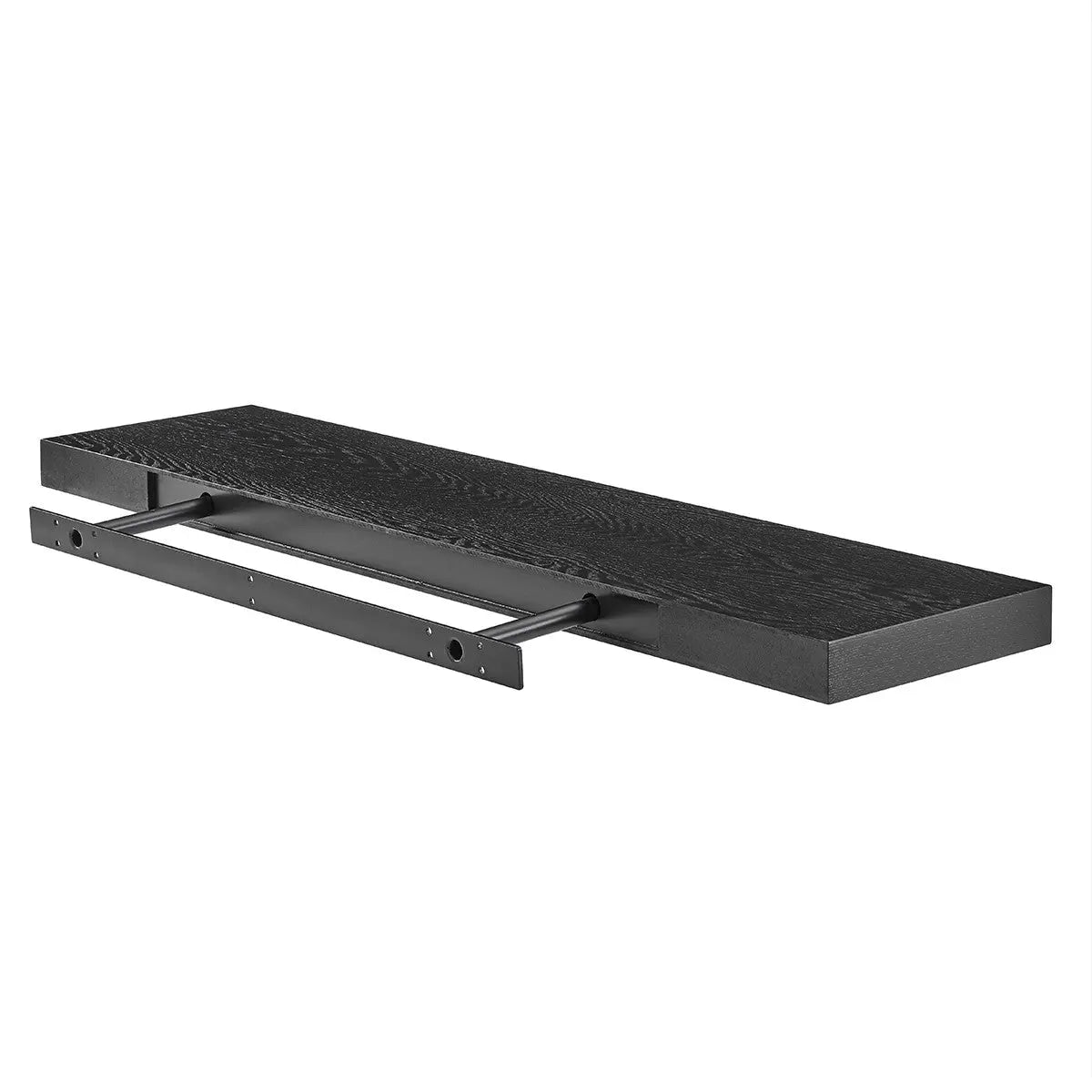 43" Black Wooden Floating Shelf Homeroots Organization