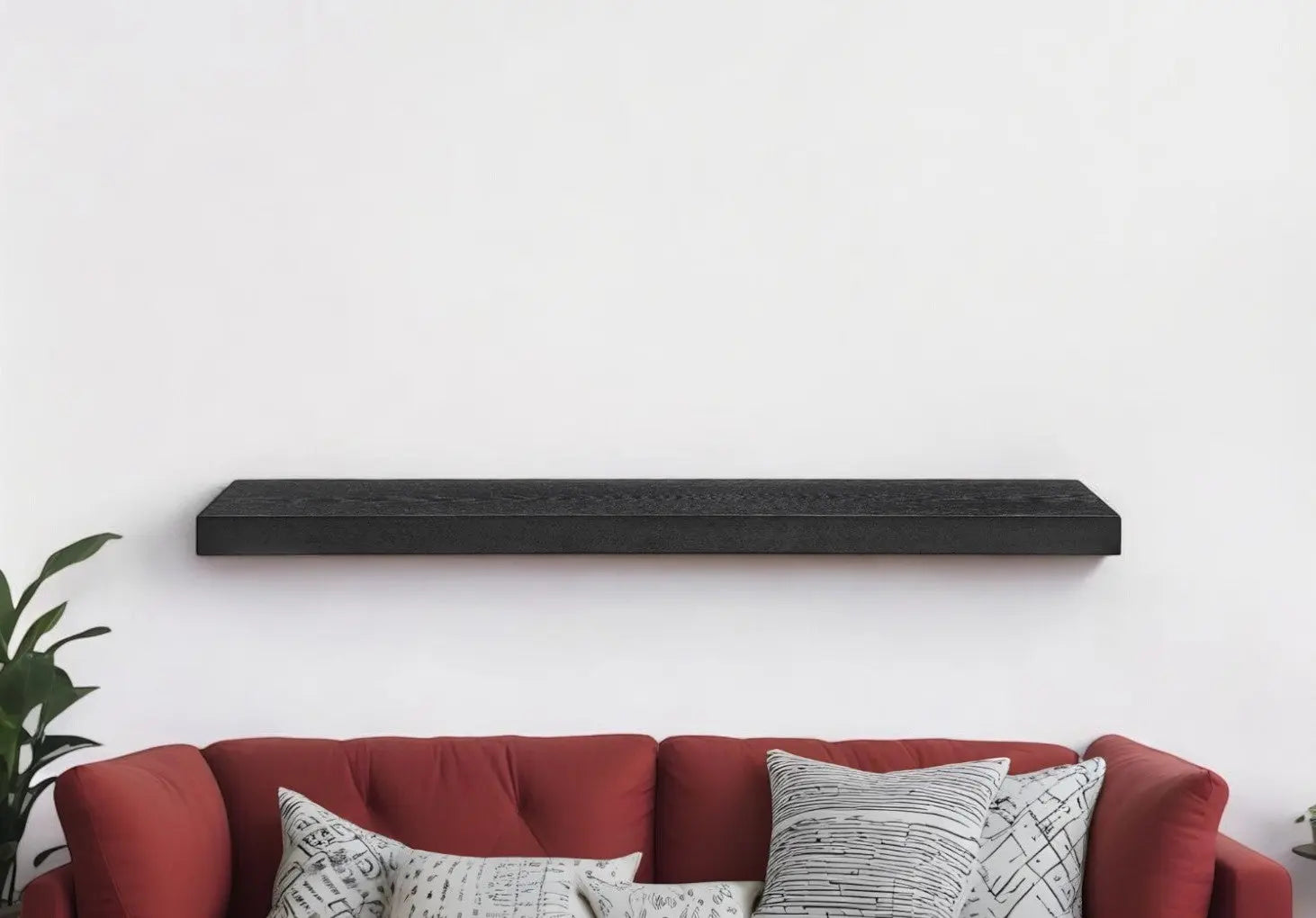 43" Black Wooden Floating Shelf Homeroots Organization