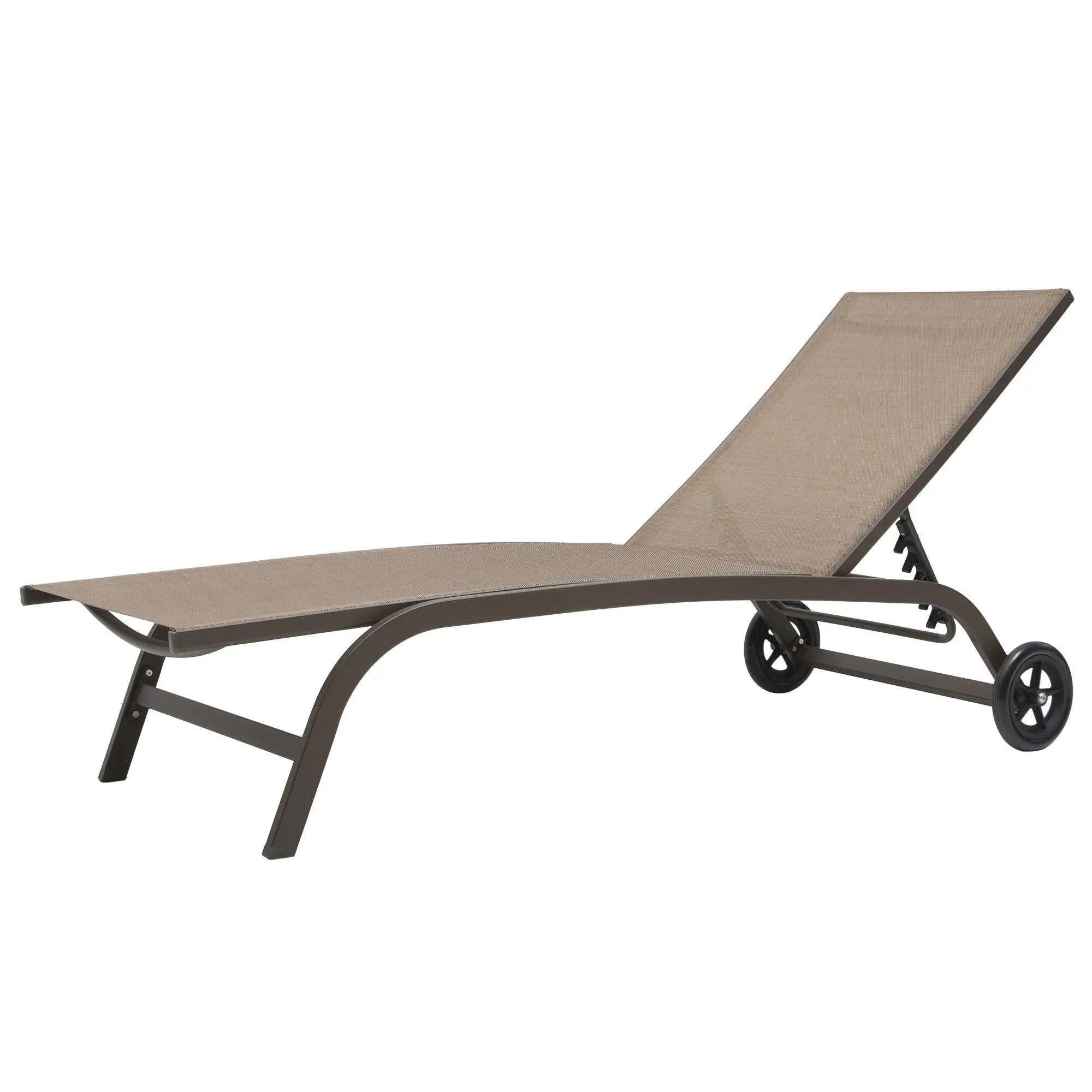 43" Brown Aluminum Six Position Adjustable Outdoor Chaise Lounge Homeroots Outdoor