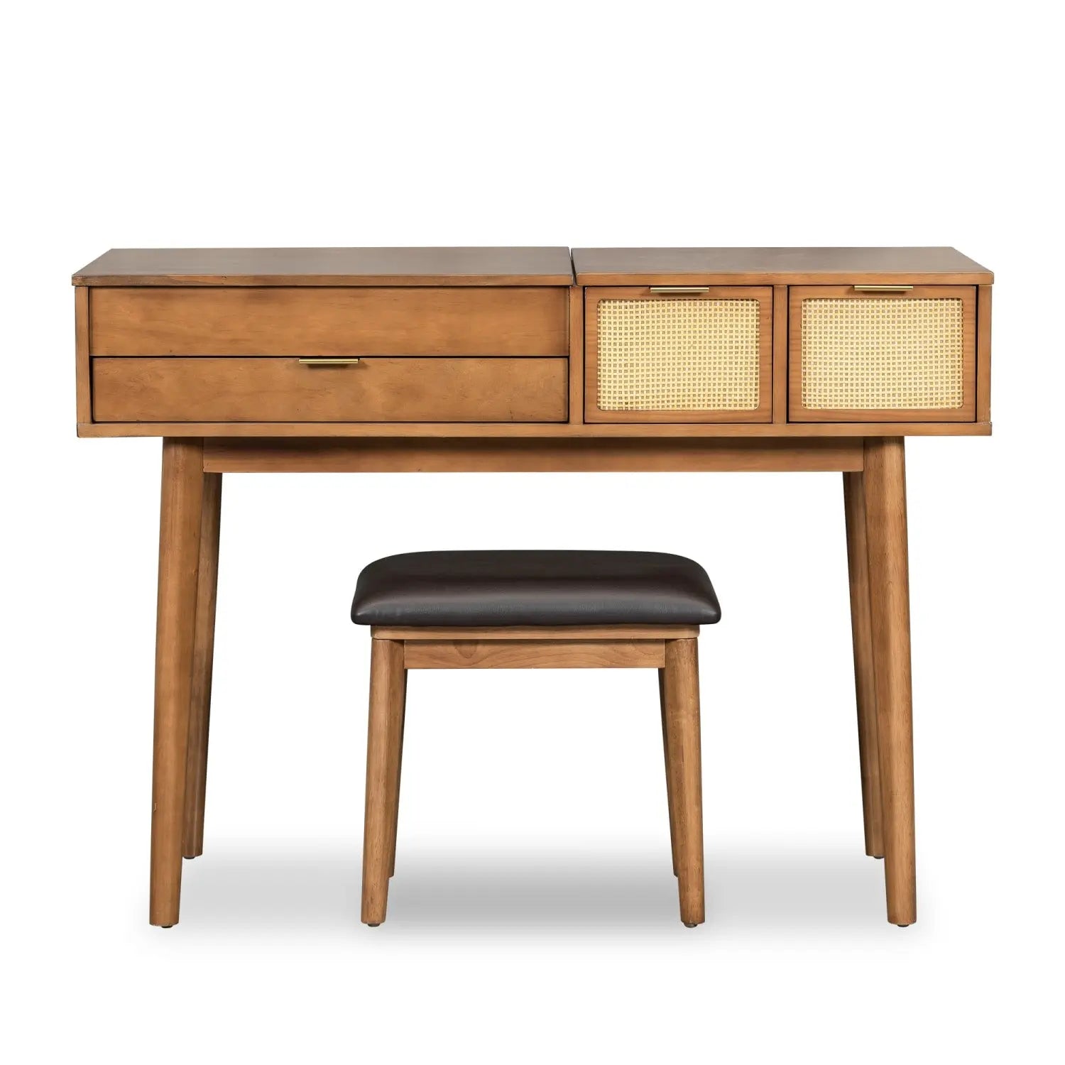 43" Brown Wood Mirrored Vanity Table Homeroots Living Room