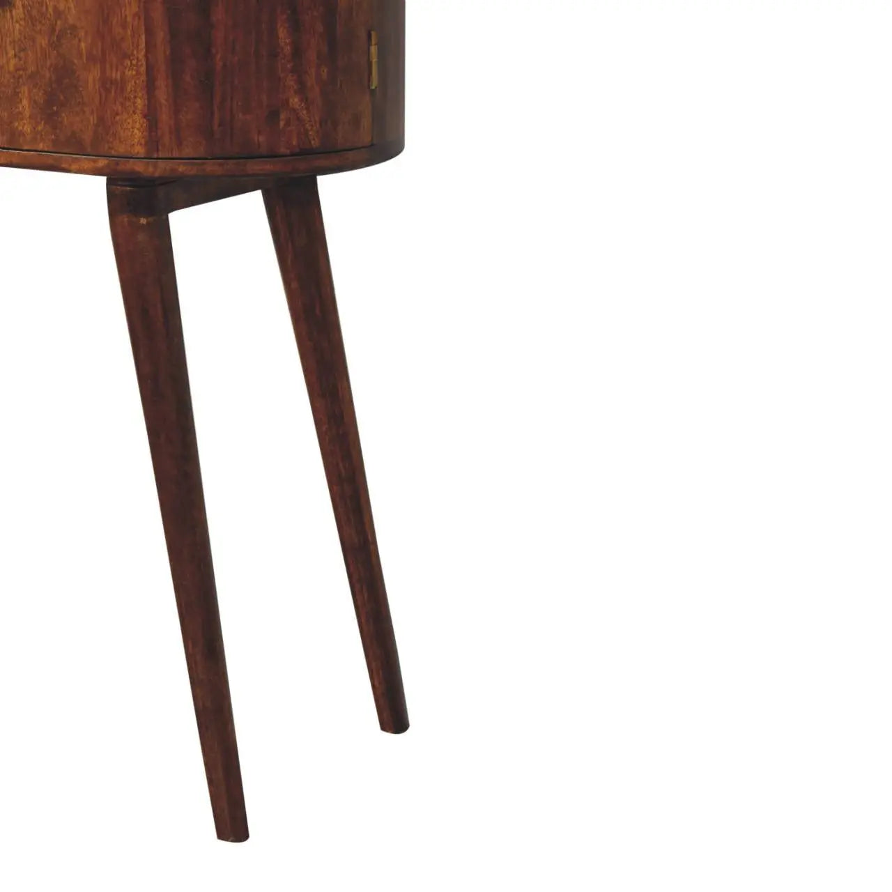 43" Chestnut Solid Wood Oval Console Table With Two Drawers Homeroots Living Room
