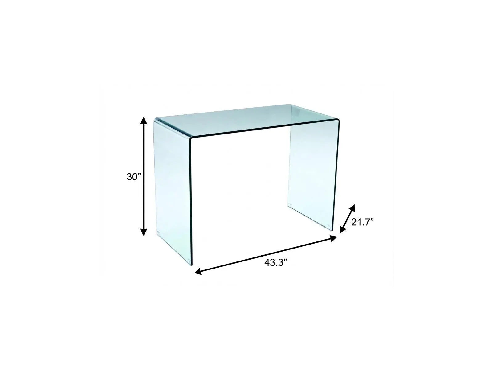 43" Clear Glass Computer Desk Homeroots Office