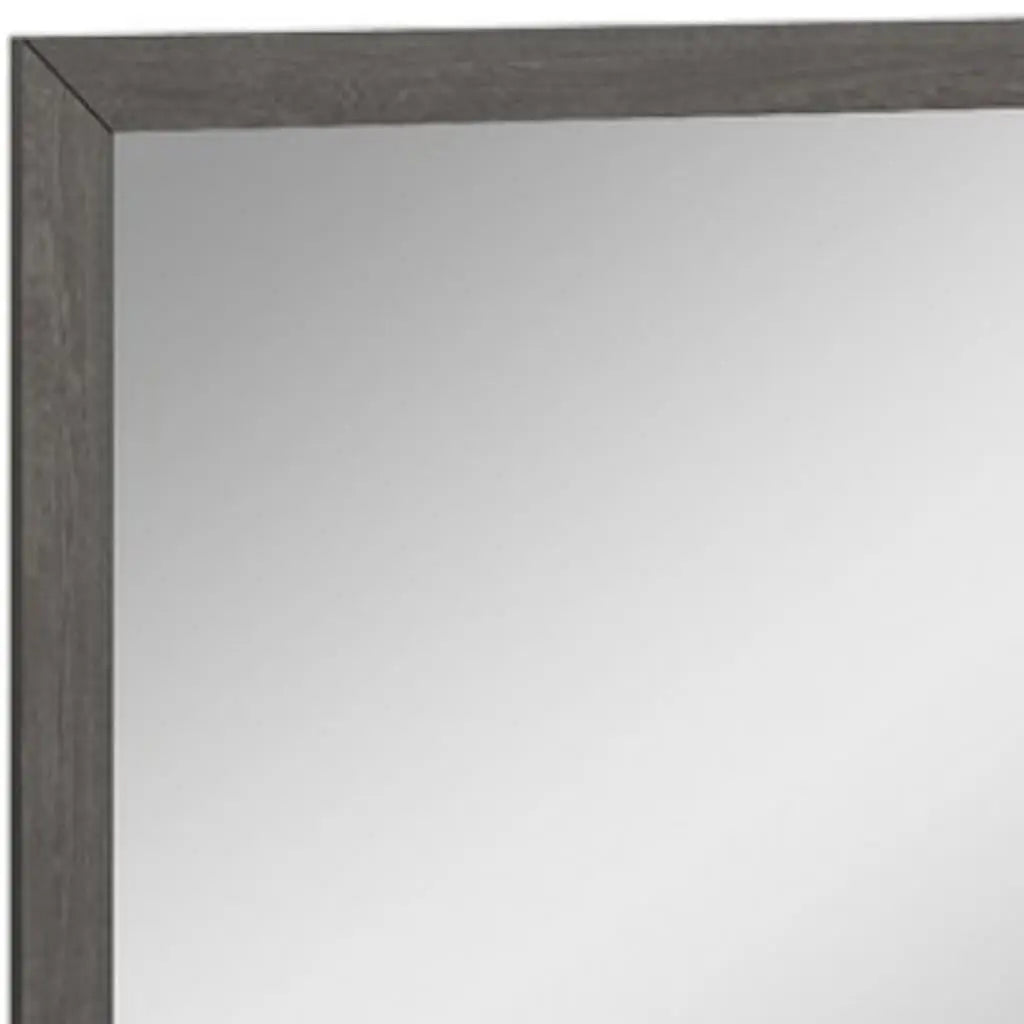 43" Gray Wood Dresser Mount Framed Mirror Homeroots Bed & Bath