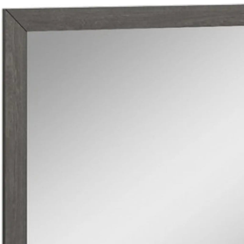 43" Gray Wood Dresser Mount Framed Mirror Homeroots Bed & Bath