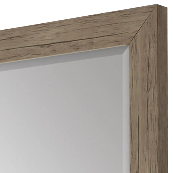 43" Light Brown Framed Accent Mirror Homeroots Bed & Bath