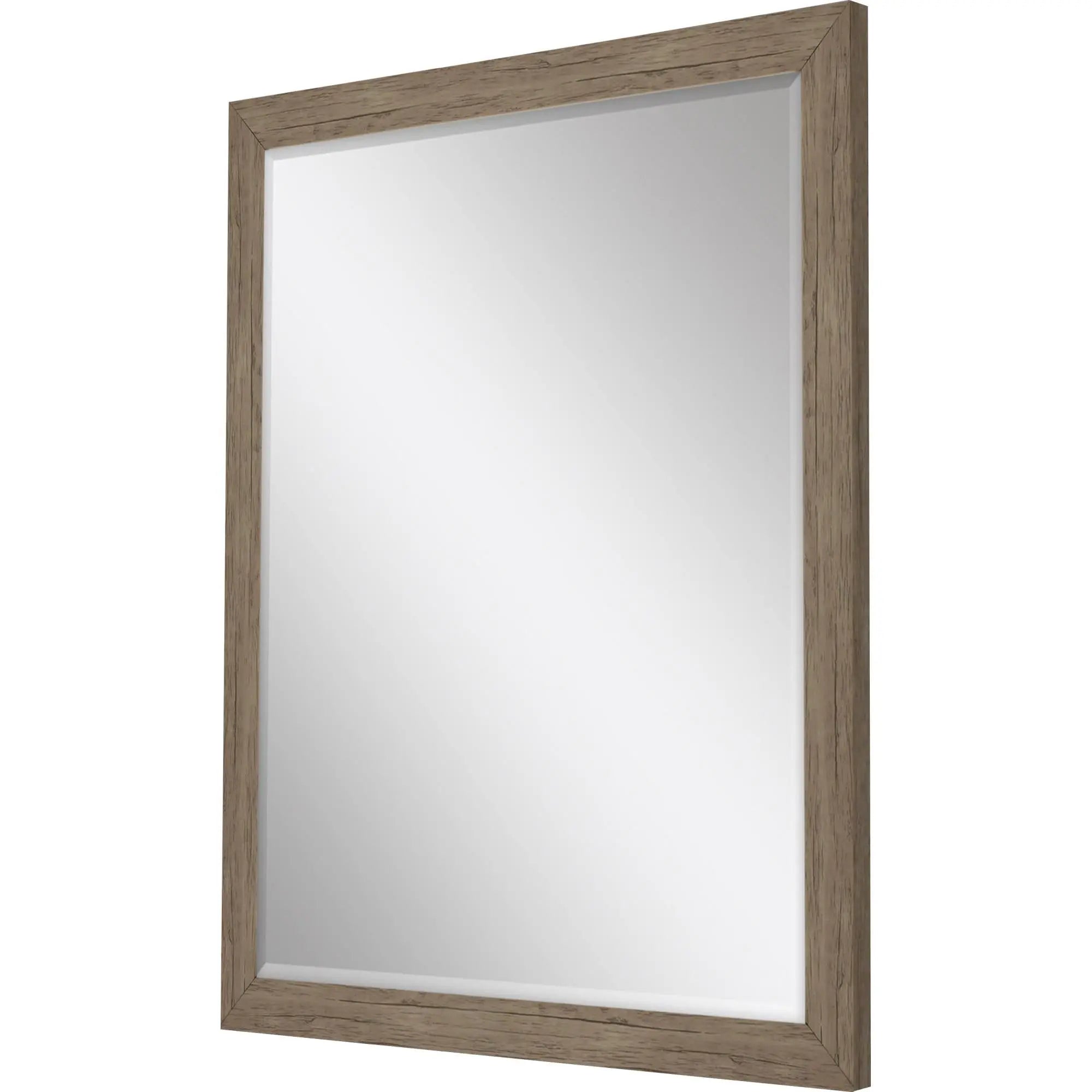 43" Light Brown Framed Accent Mirror Homeroots Bed & Bath