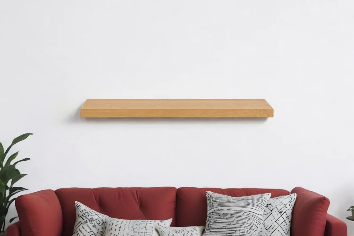 43" Natural Light Brown Wooden Floating Shelf Homeroots Organization