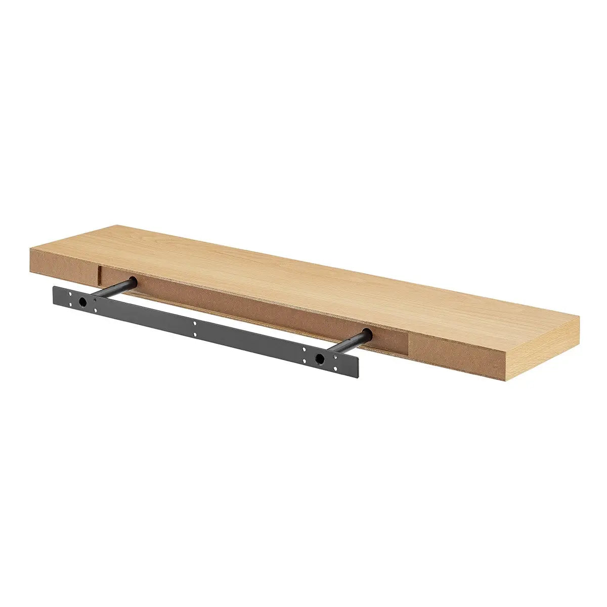 43" Natural Light Brown Wooden Floating Shelf Homeroots Organization