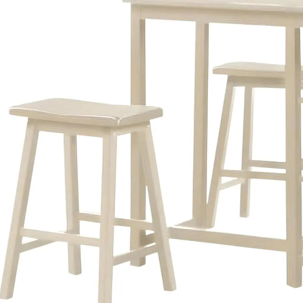 43" Three Piece Beige Solid Wood Rectangular Bar Table Homeroots Living Room