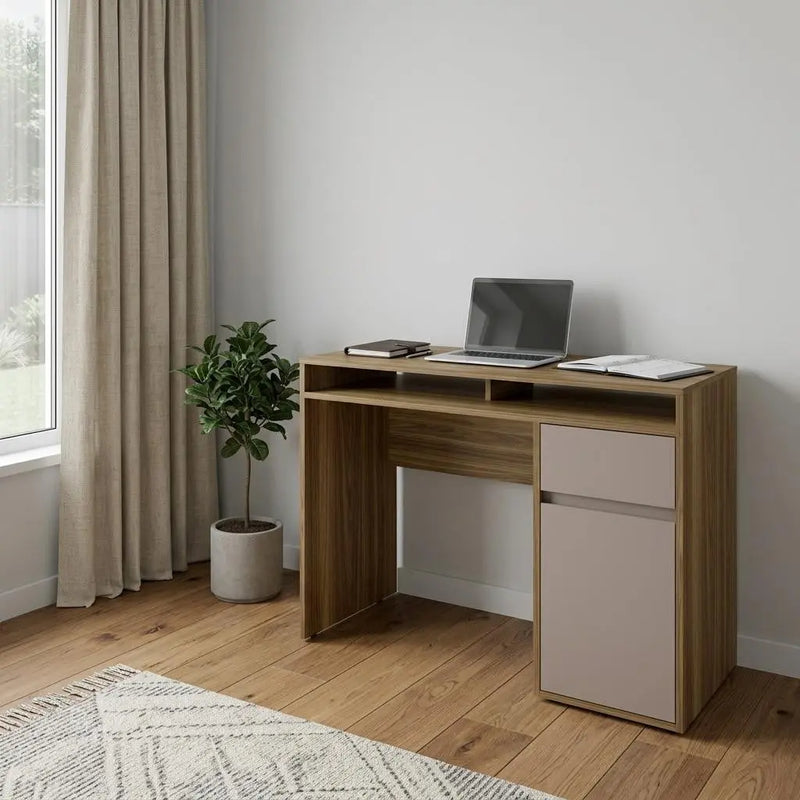 43" Walnut Wood Computer Desk Homeroots