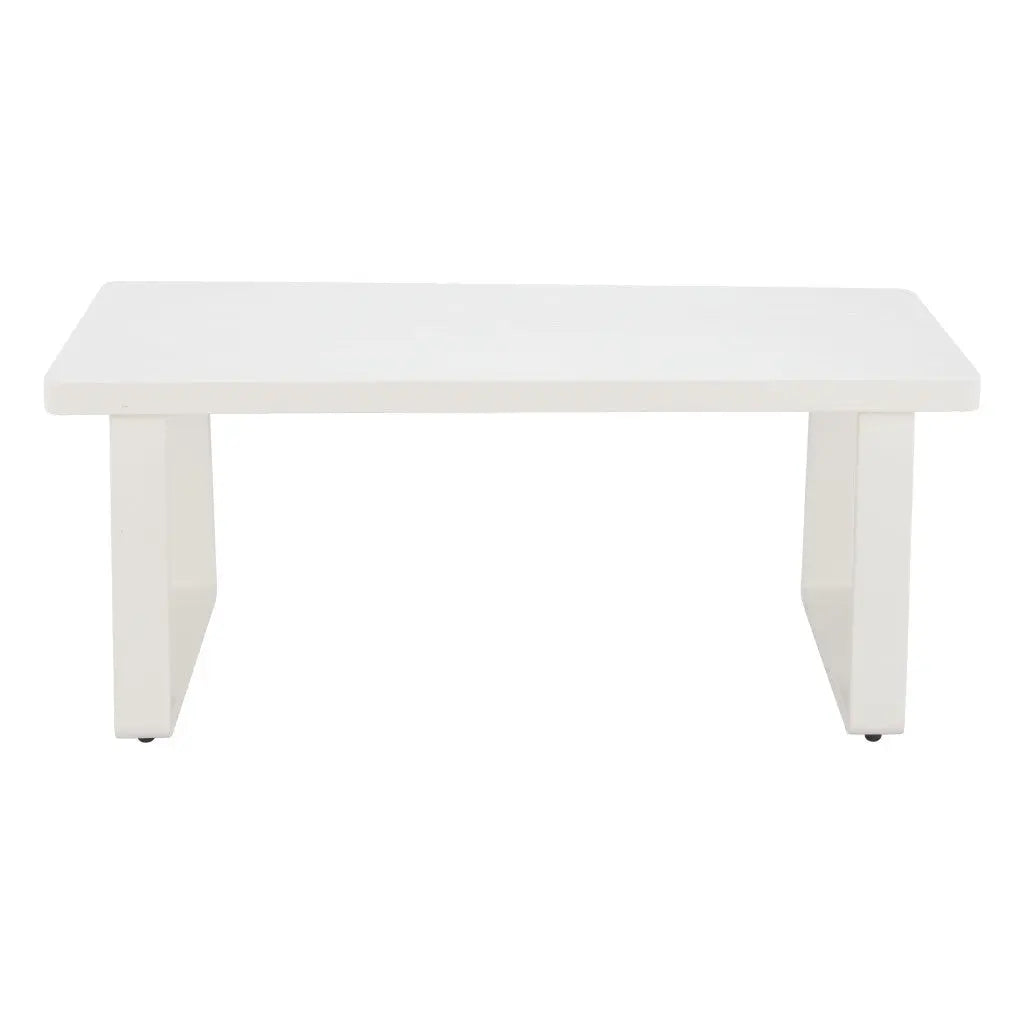 43" White Aluminum Outdoor Coffee Table - GreatEagleInc