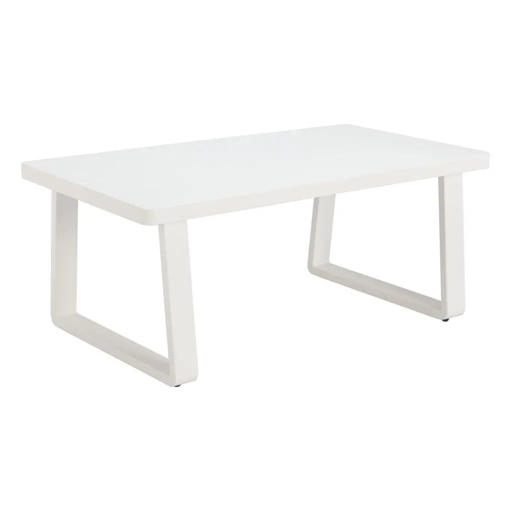 43" White Aluminum Outdoor Coffee Table - GreatEagleInc