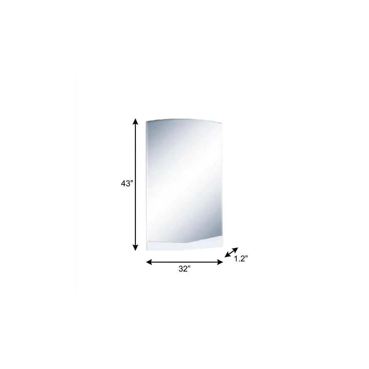 43" White Dresser Mount Frameless Bathroom Vanity Mirror Homeroots Bed & Bath