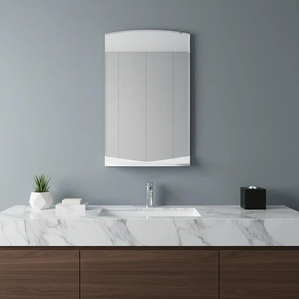 43" White Dresser Mount Frameless Bathroom Vanity Mirror Homeroots Bed & Bath