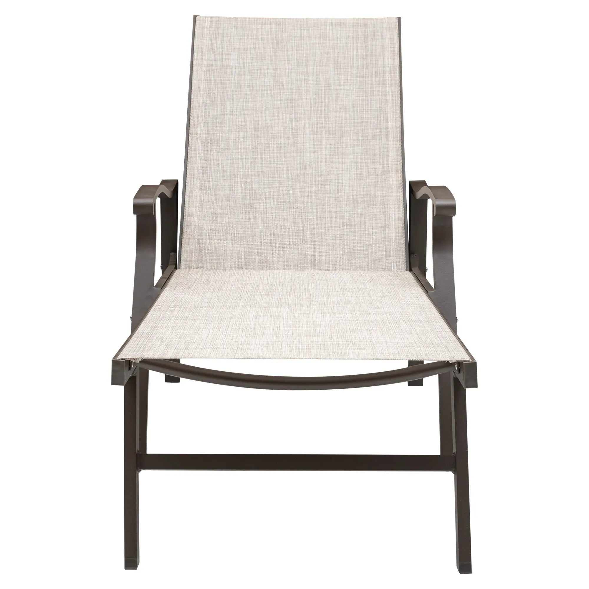 44" Beige Steel Six Position Adjustable Outdoor Chaise Lounge Homeroots Outdoor