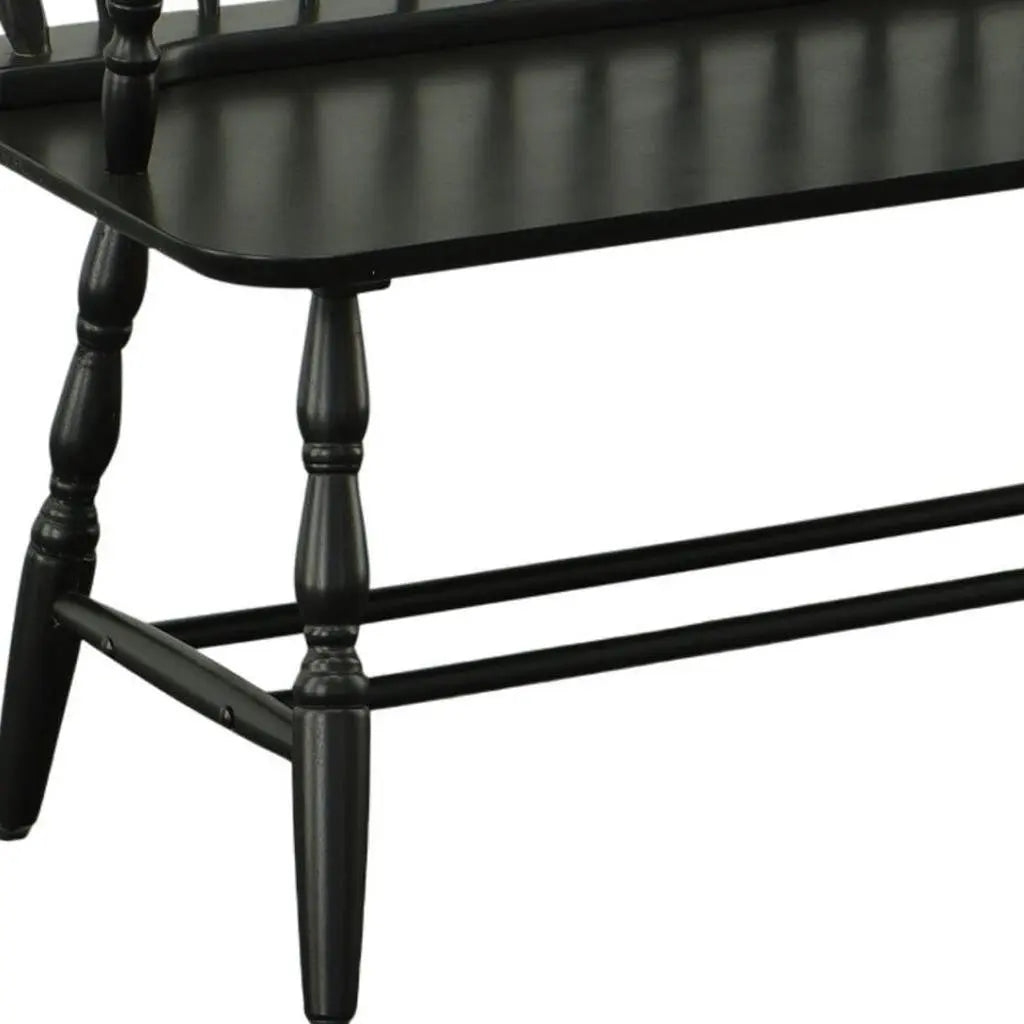 44" Black Wood Windsor Spindle Back Bench Homeroots Living Room