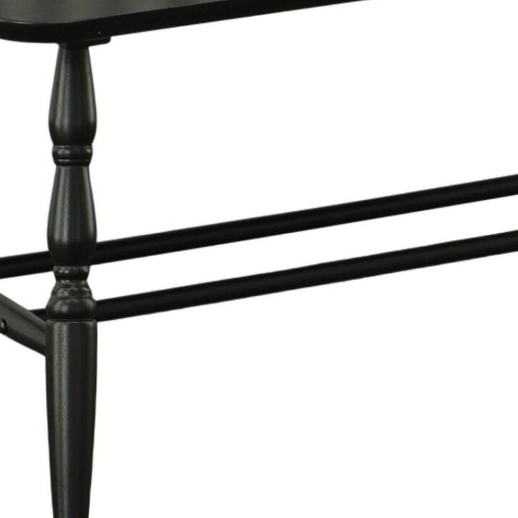44" Black Wood Windsor Spindle Back Bench Homeroots Living Room