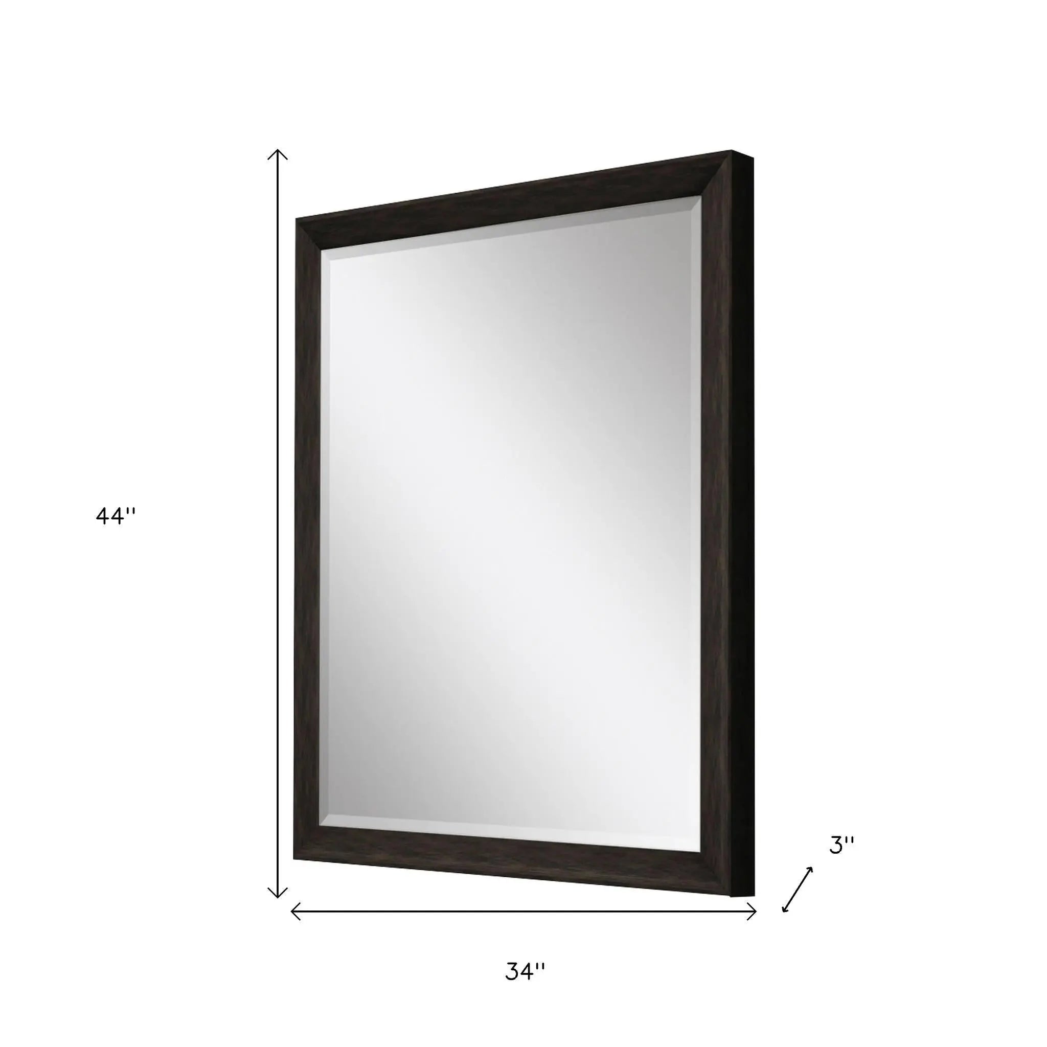 44" Dark Brown Framed Accent Mirror Homeroots Bed & Bath