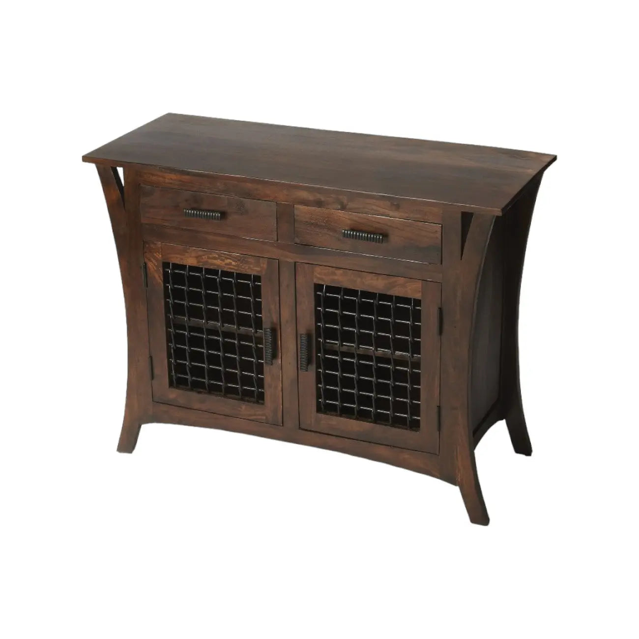 44" Dark Brown Solid Wood Frame Standard Accent Chest With Two Drawers Homeroots Kitchen & Dining
