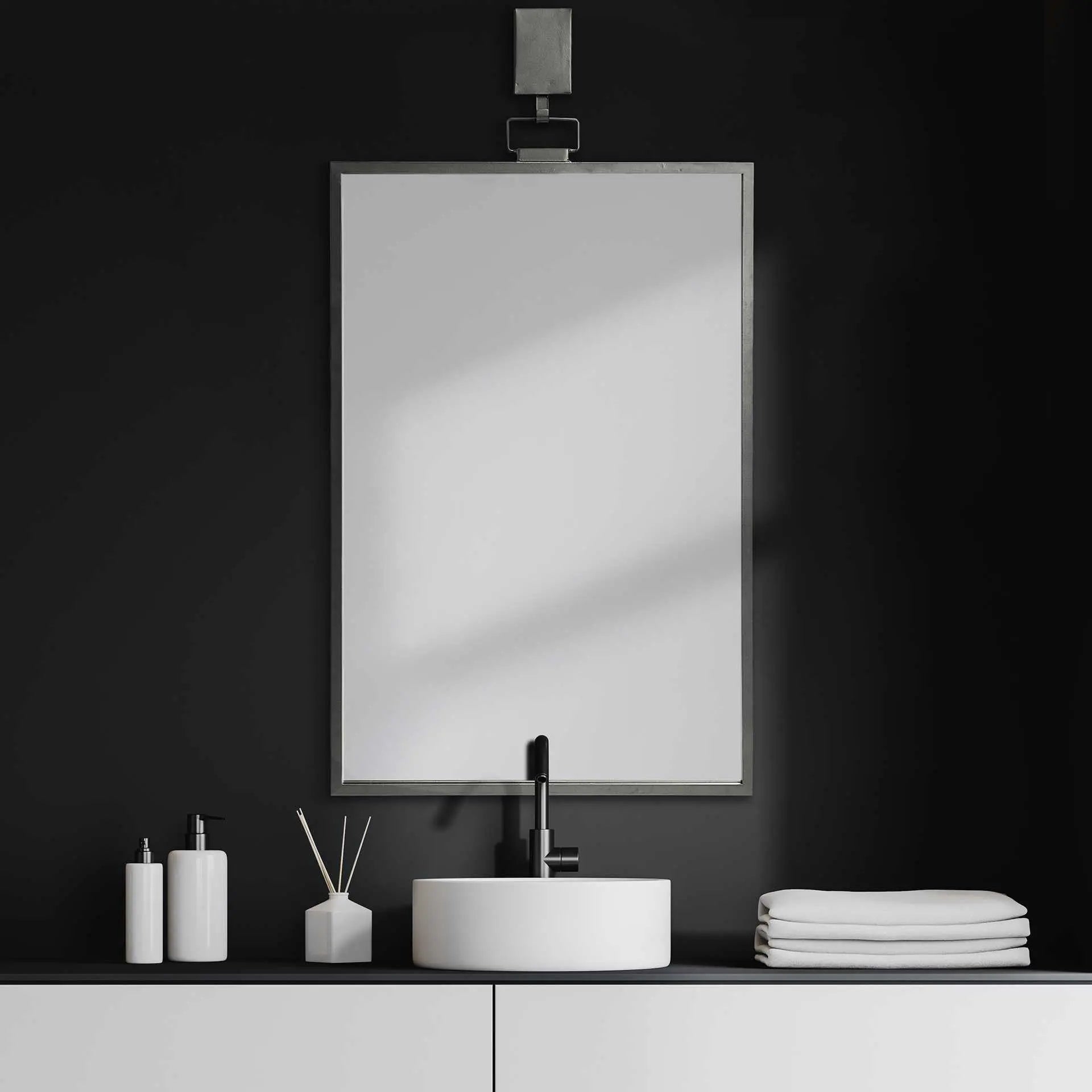 44" Gunmetal Metal Framed Accent Mirror Homeroots Bed & Bath