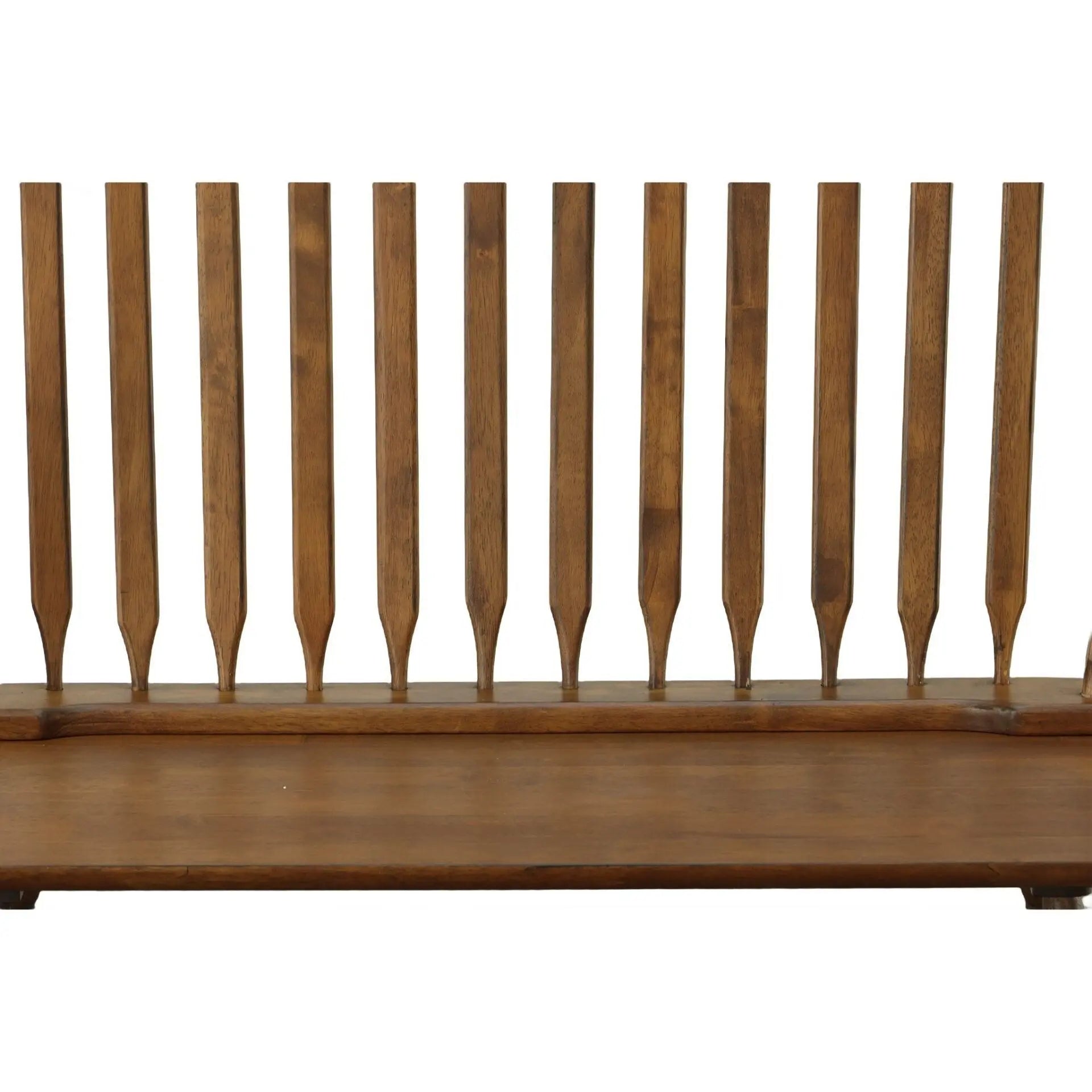 44" Oak Wood Windsor Spindle Back Bench Homeroots Living Room