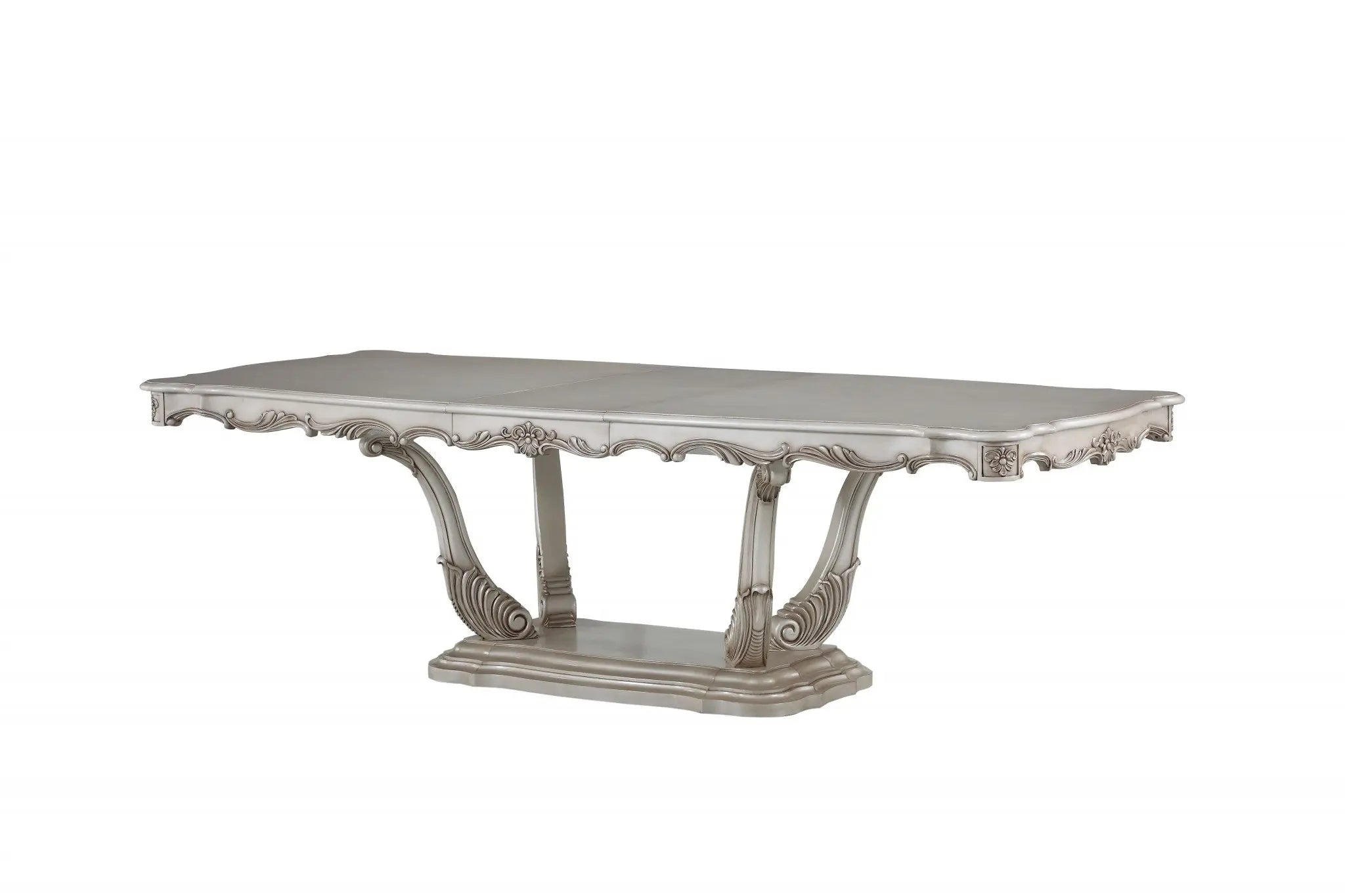 44" Off White Solid Wood Pedestal Base Dining Table - GreatEagleInc