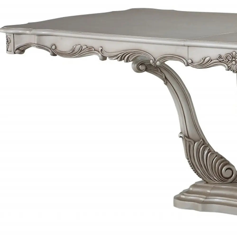 44" Off White Solid Wood Pedestal Base Dining Table - GreatEagleInc