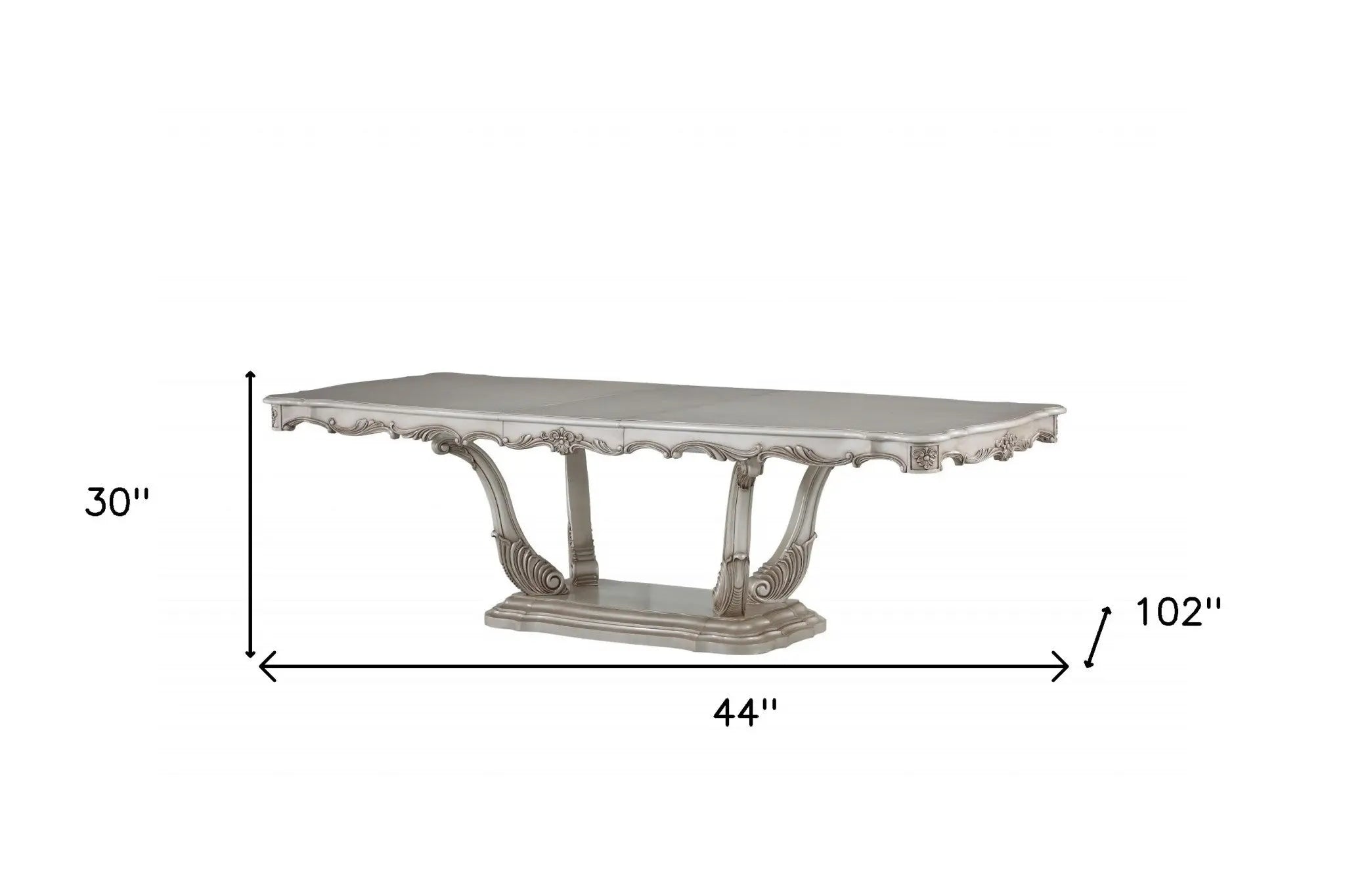 44" Off White Solid Wood Pedestal Base Dining Table - GreatEagleInc