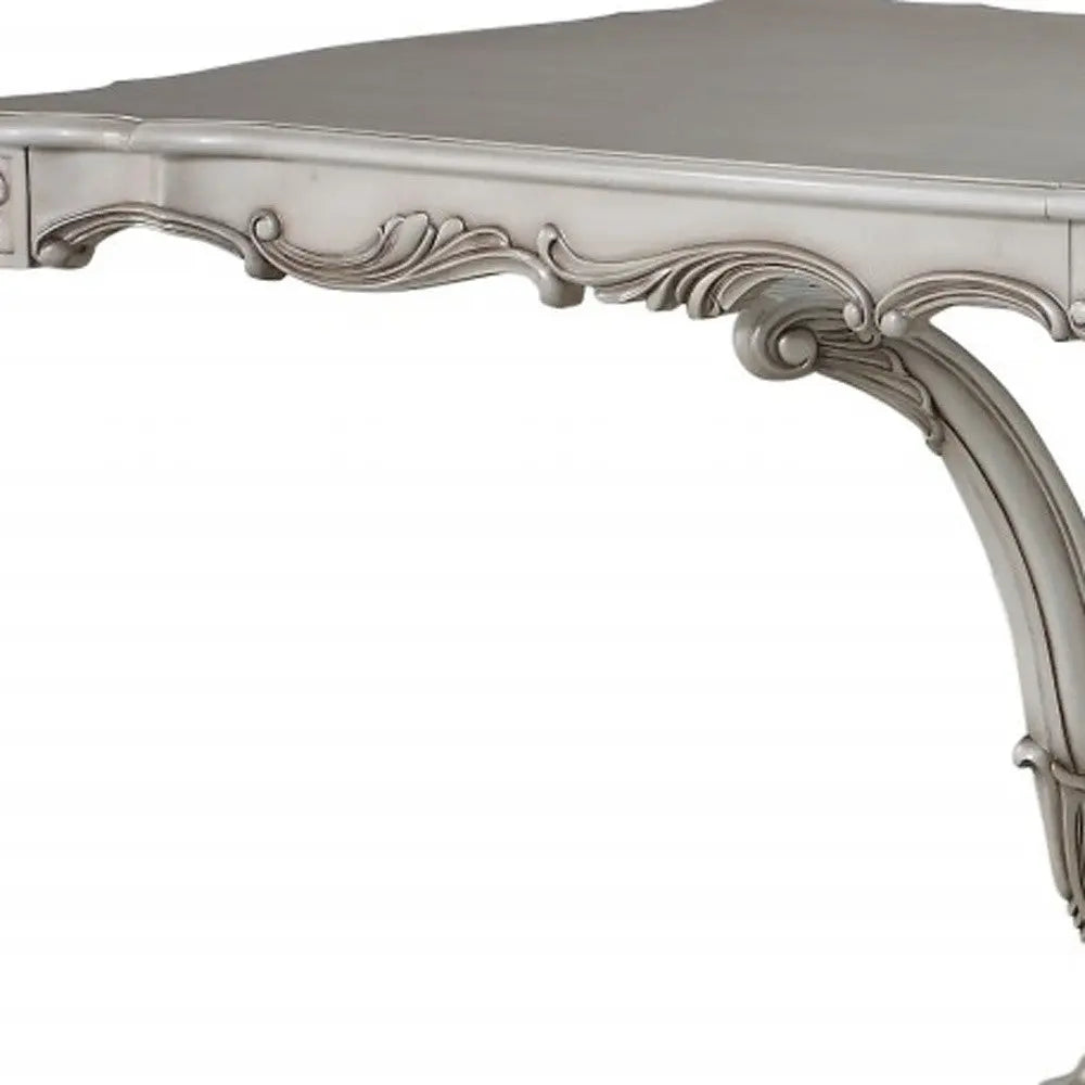 44" Off White Solid Wood Pedestal Base Dining Table - GreatEagleInc