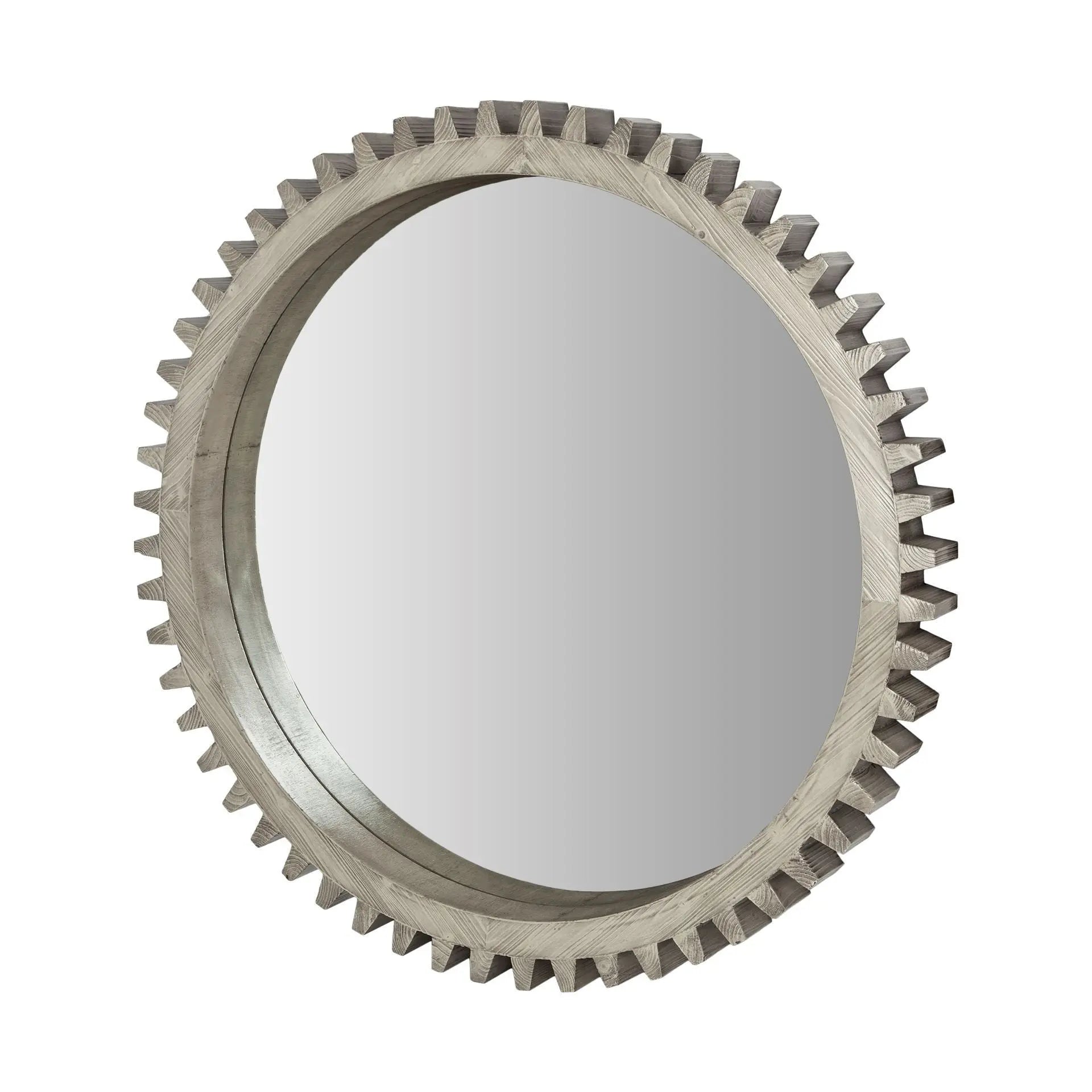 44" Silver Abstract Wood Framed Accent Mirror Homeroots Bed & Bath