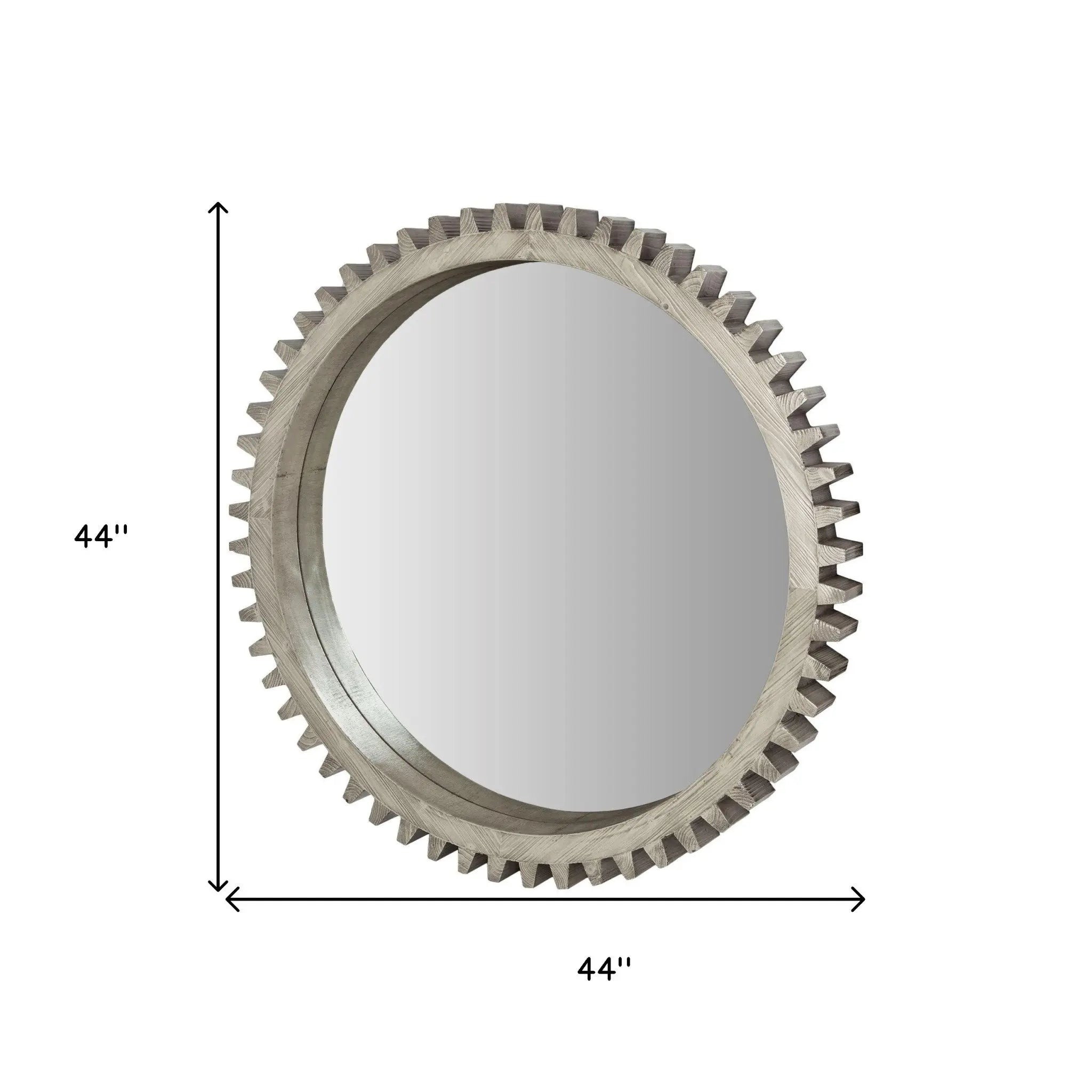44" Silver Abstract Wood Framed Accent Mirror Homeroots Bed & Bath