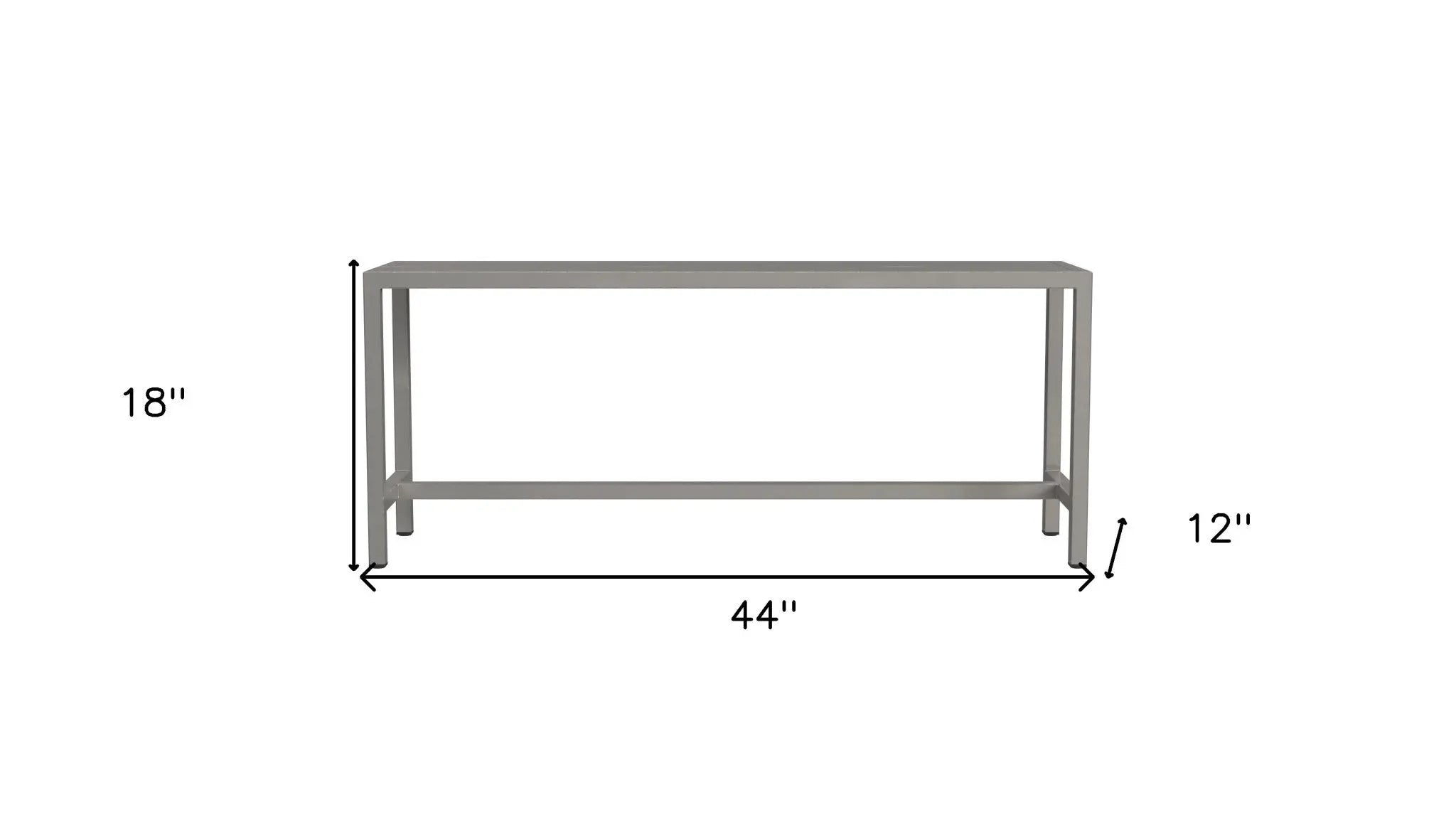 44" Silver Iron Bench Homeroots Living Room