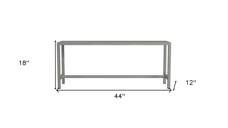 44" Silver Iron Bench Homeroots Living Room