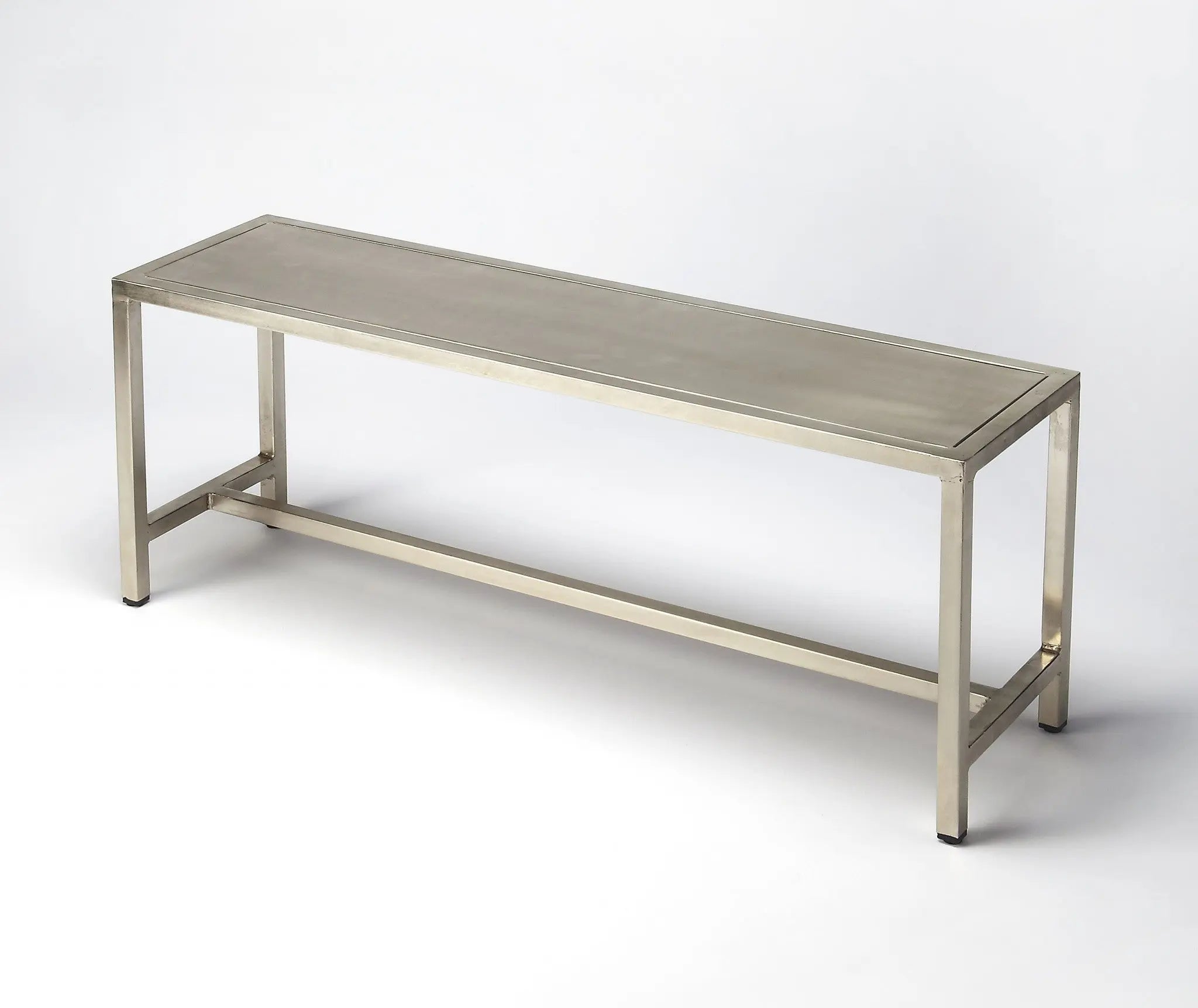 44" Silver Iron Bench Homeroots Living Room
