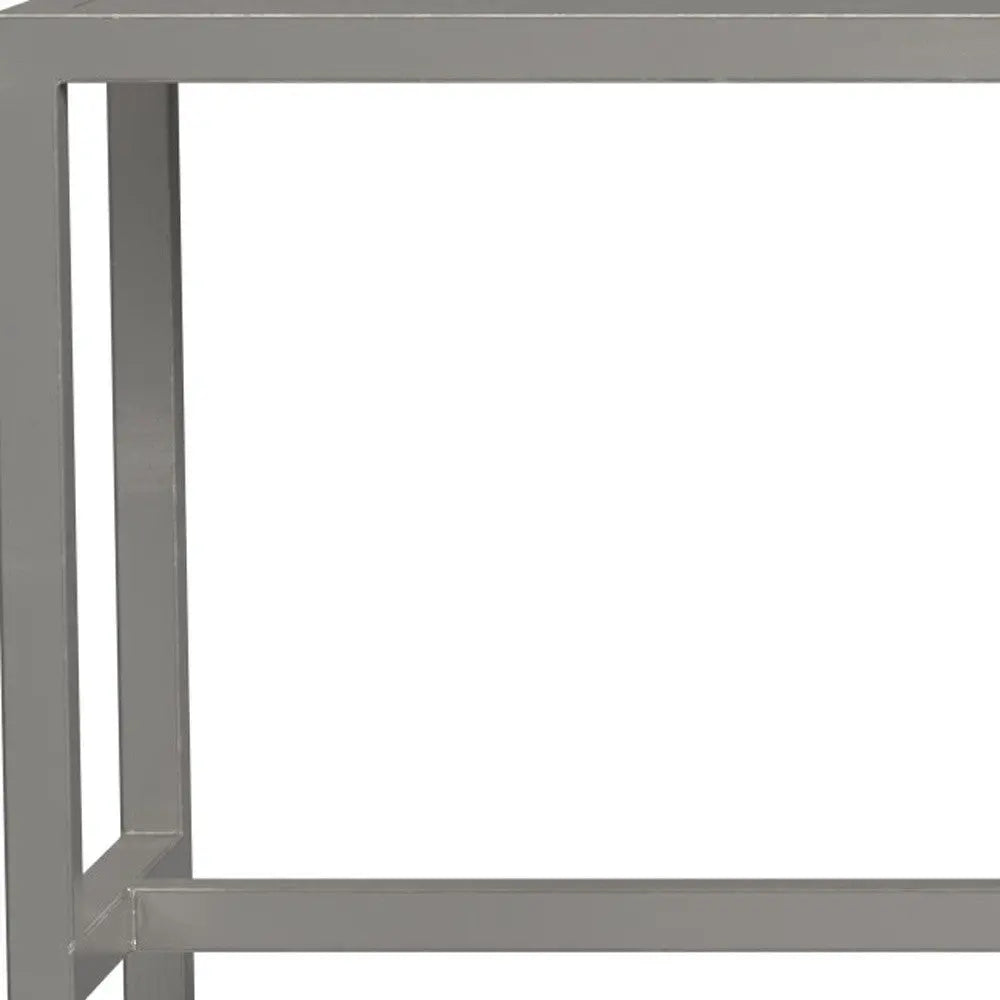 44" Silver Iron Bench Homeroots Living Room