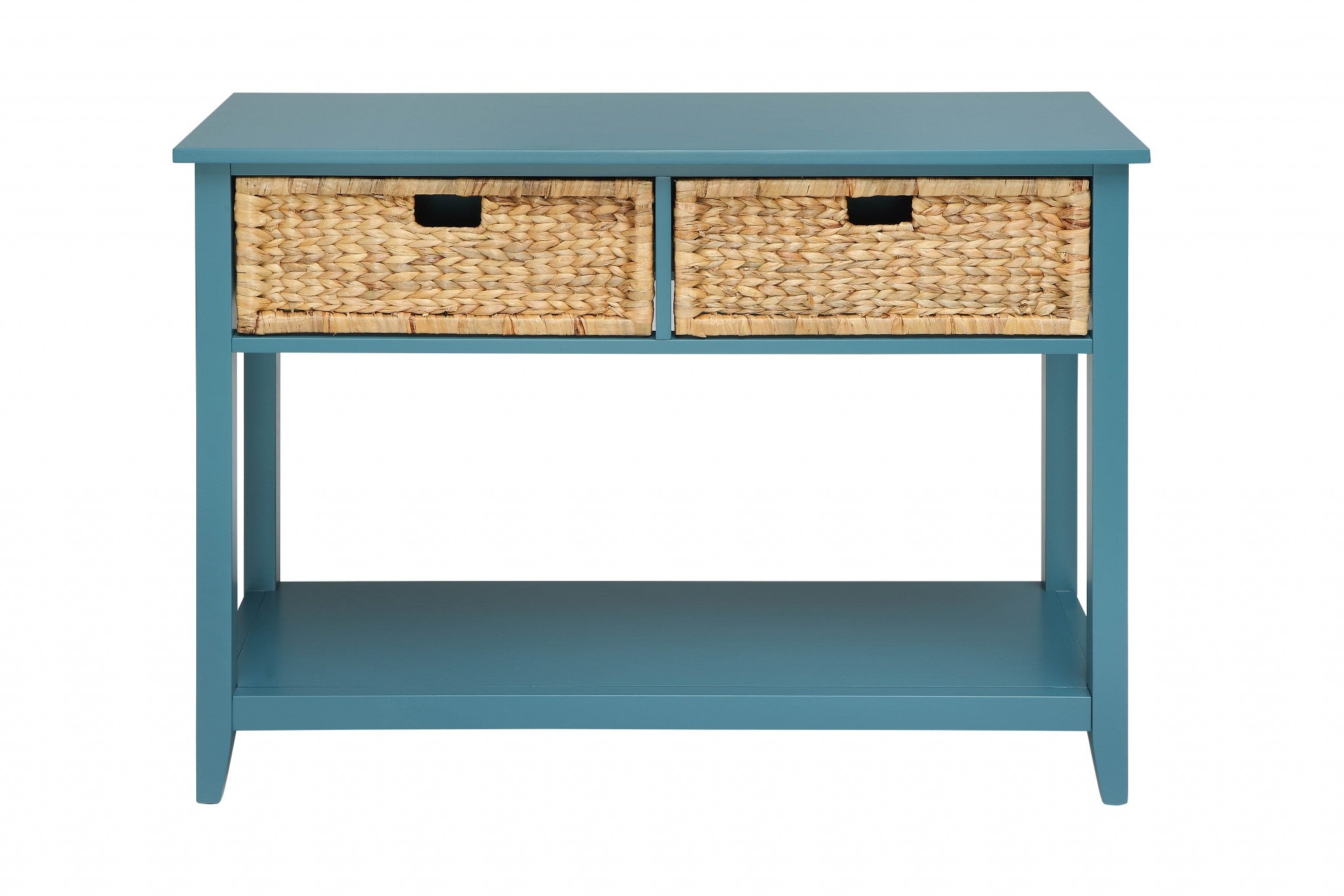 44" Teal Blue Solid Wood Console Table - GreatEagleInc