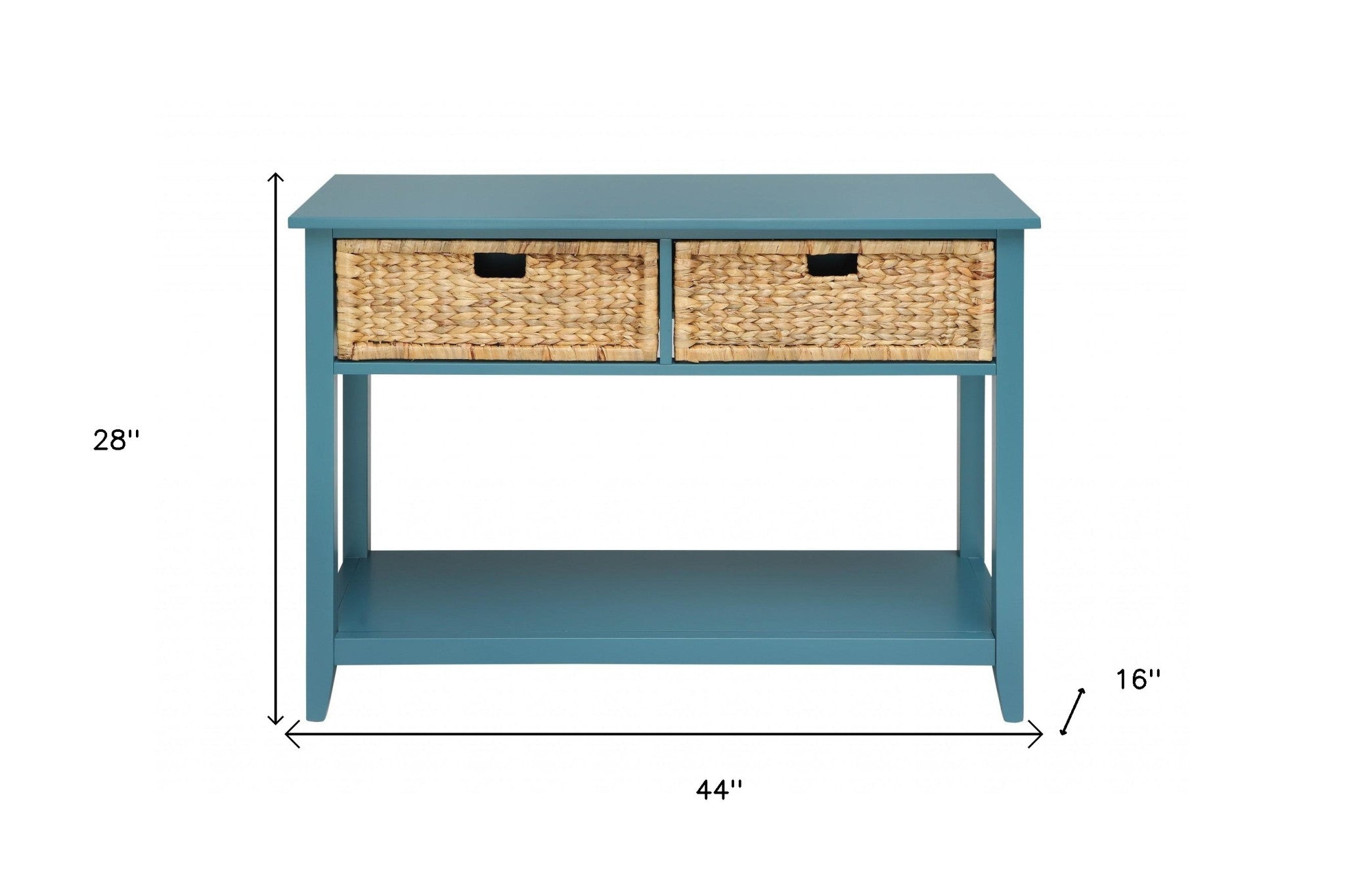 44" Teal Blue Solid Wood Console Table - GreatEagleInc