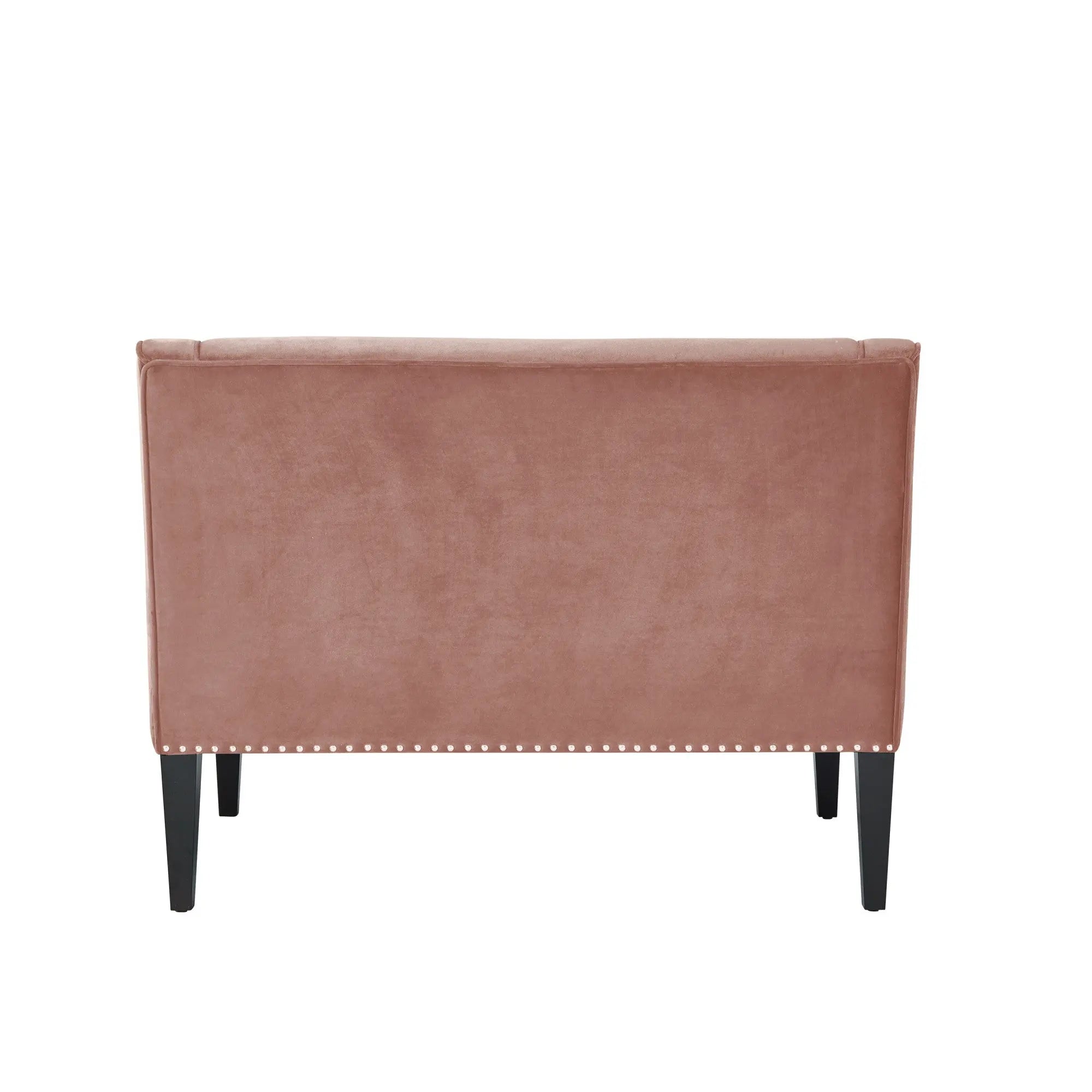 45" Blush And Brown Upholstered Velvet Bench Homeroots
