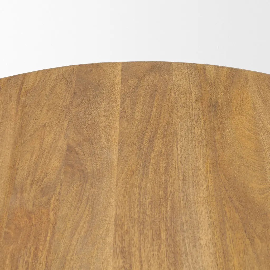 45" Brown Solid Wood Round Coffee Table Homeroots Living Room