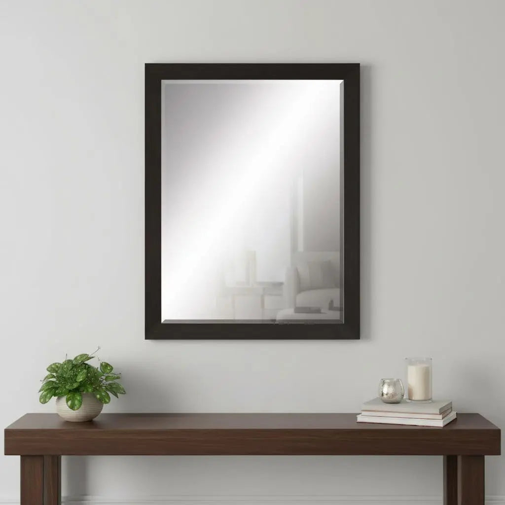 45" Dark Brown Framed Accent Mirror Homeroots Bed & Bath