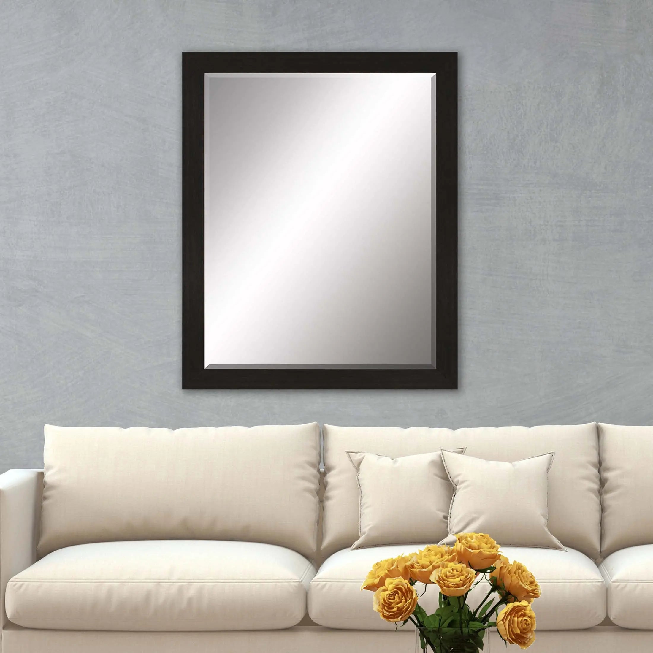 45" Dark Brown Framed Accent Mirror Homeroots Bed & Bath
