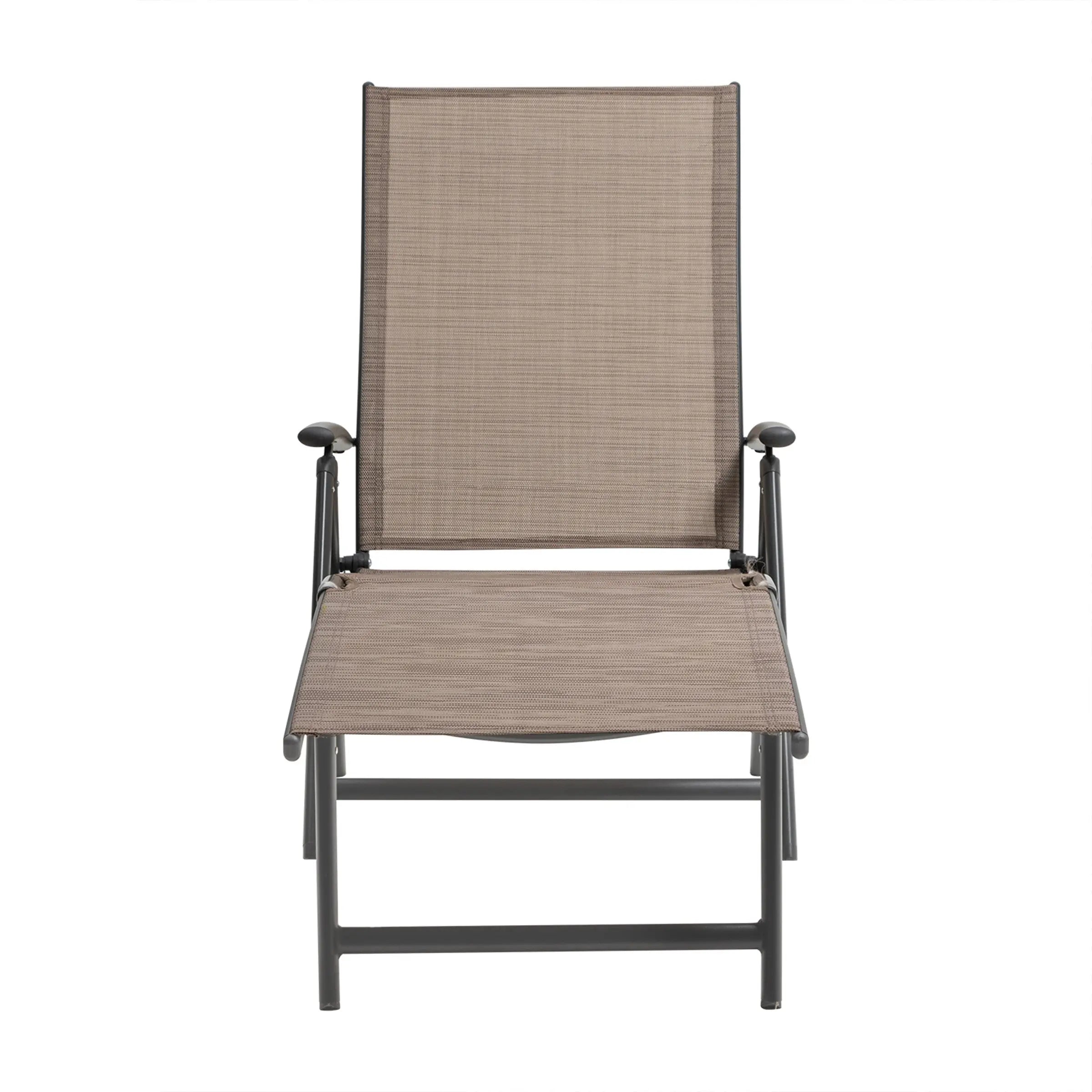 45" Espresso Aluminum Eight Position Adjustable Outdoor Folding Chaise Lounge Homeroots Outdoor