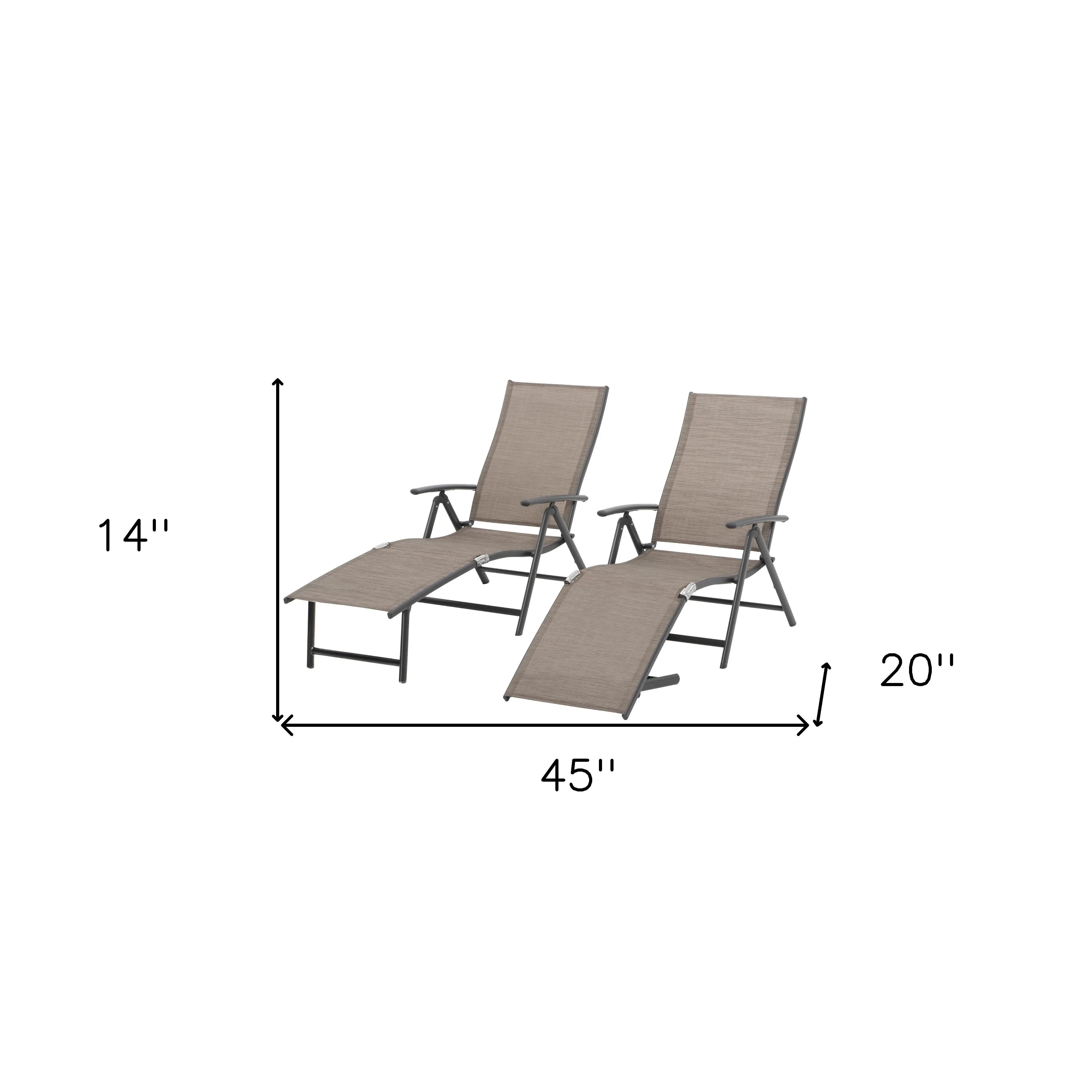 45" Espresso Aluminum Eight Position Adjustable Outdoor Folding Chaise Lounge Homeroots Outdoor
